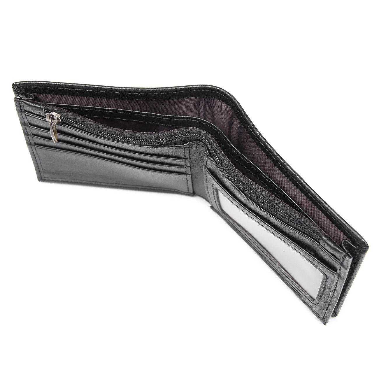 Polare RFID Blocking Crazy Horse Leather Bifold Wallet (Black)