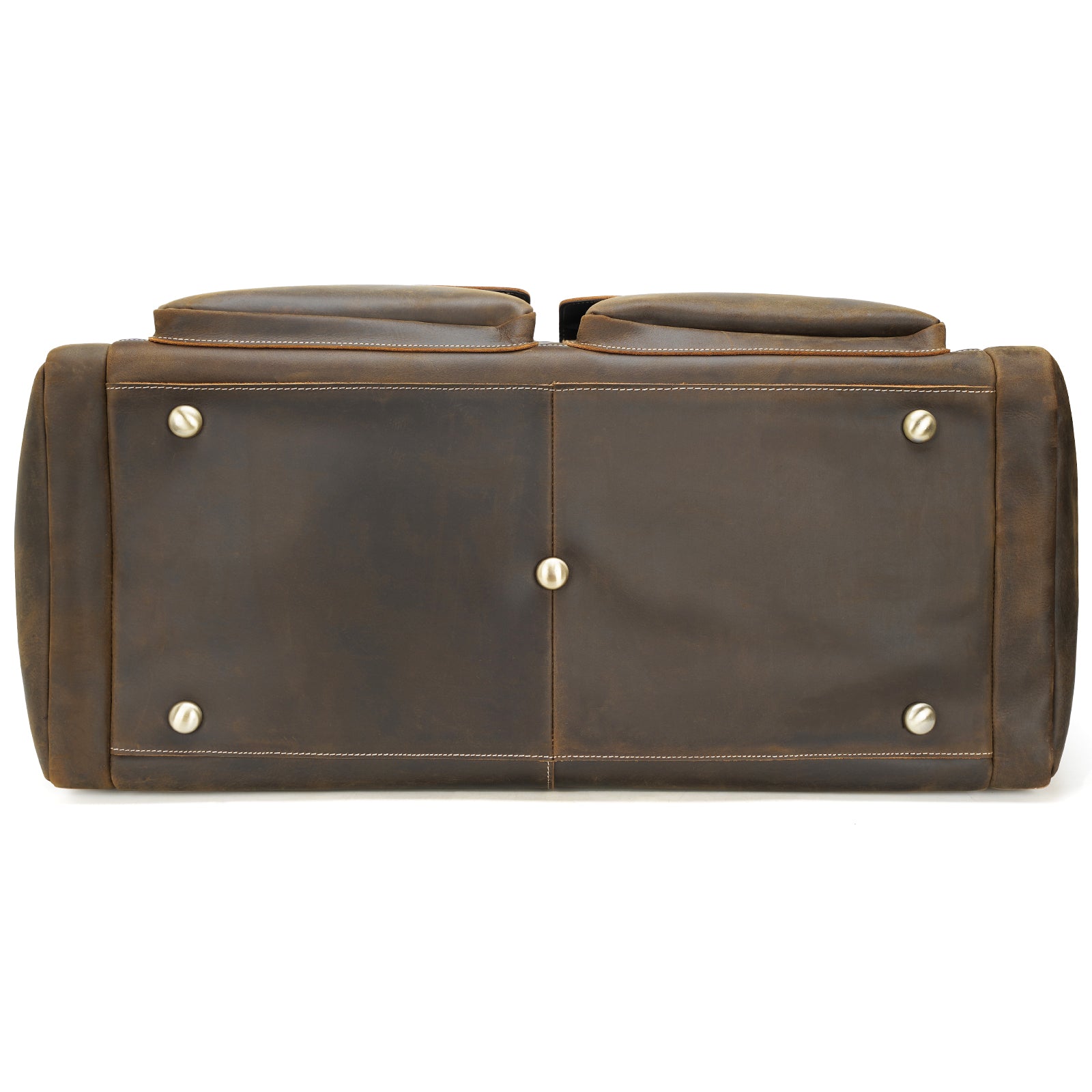 Polare Full Grain Leather Large Duffle Weekender Overnight Travel Bag (Bottom)