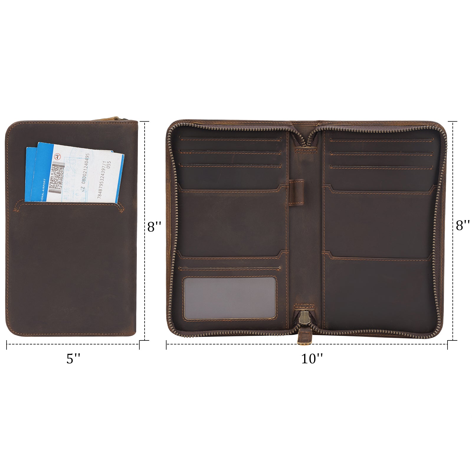 Polare Leather Passport Holder Cover Case (Dimension)