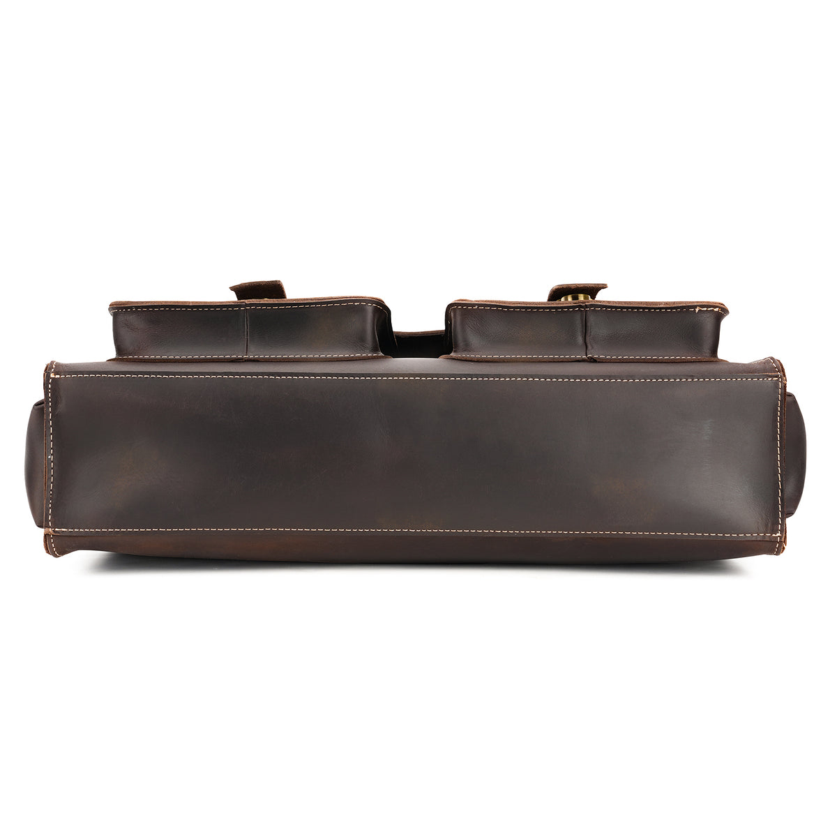 Leather Laptop Briefcase structured bottom design durability
