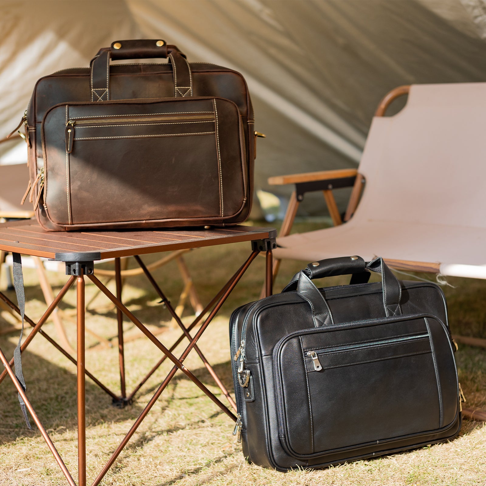 business travel briefcase outdoor lifestyle work and commute setup