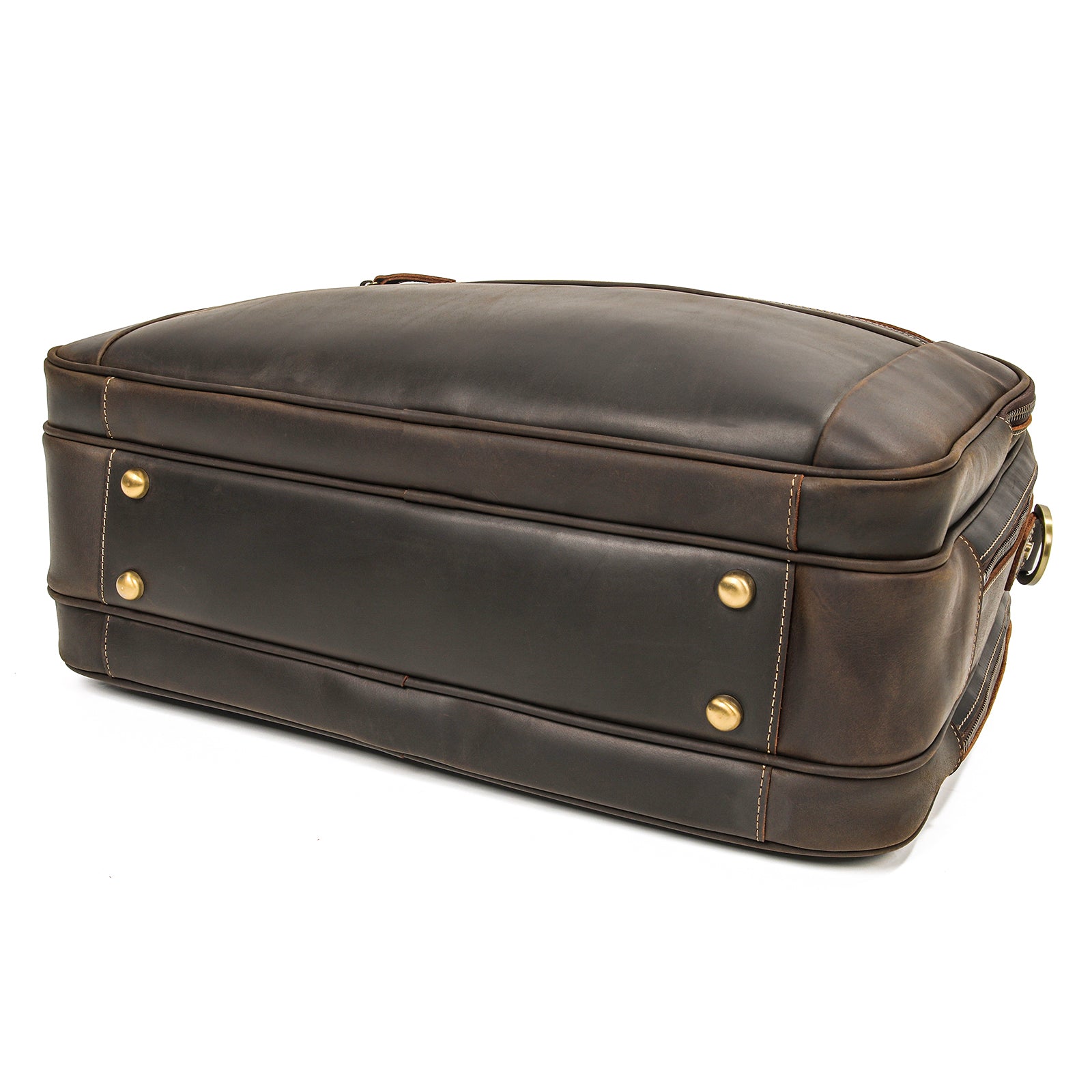 Polare 18" Full Grain Leather Briefcase For Men Business Travel Laptop Carrying Case Fits 17.3” Laptop