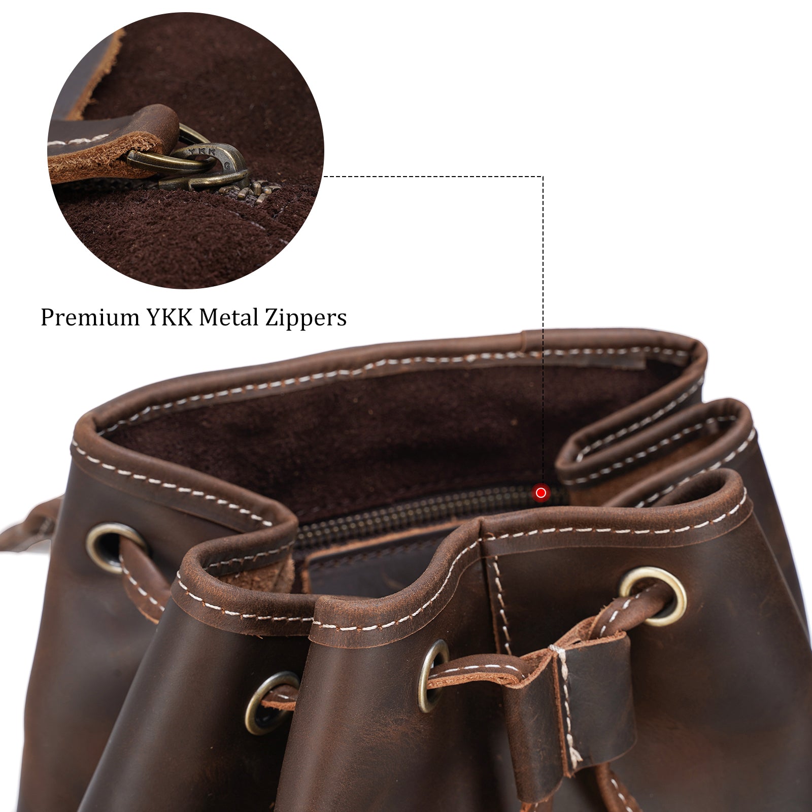 Polare Vintage Full Grain Leather Rucksack Backpack Casual Travel Satc