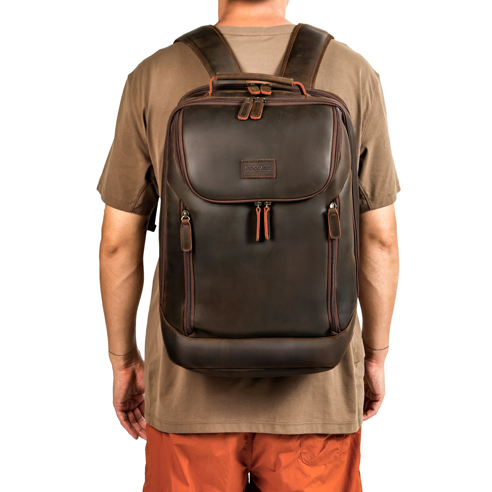 Full Grain Leather Backpack for Men everyday carry work travel style