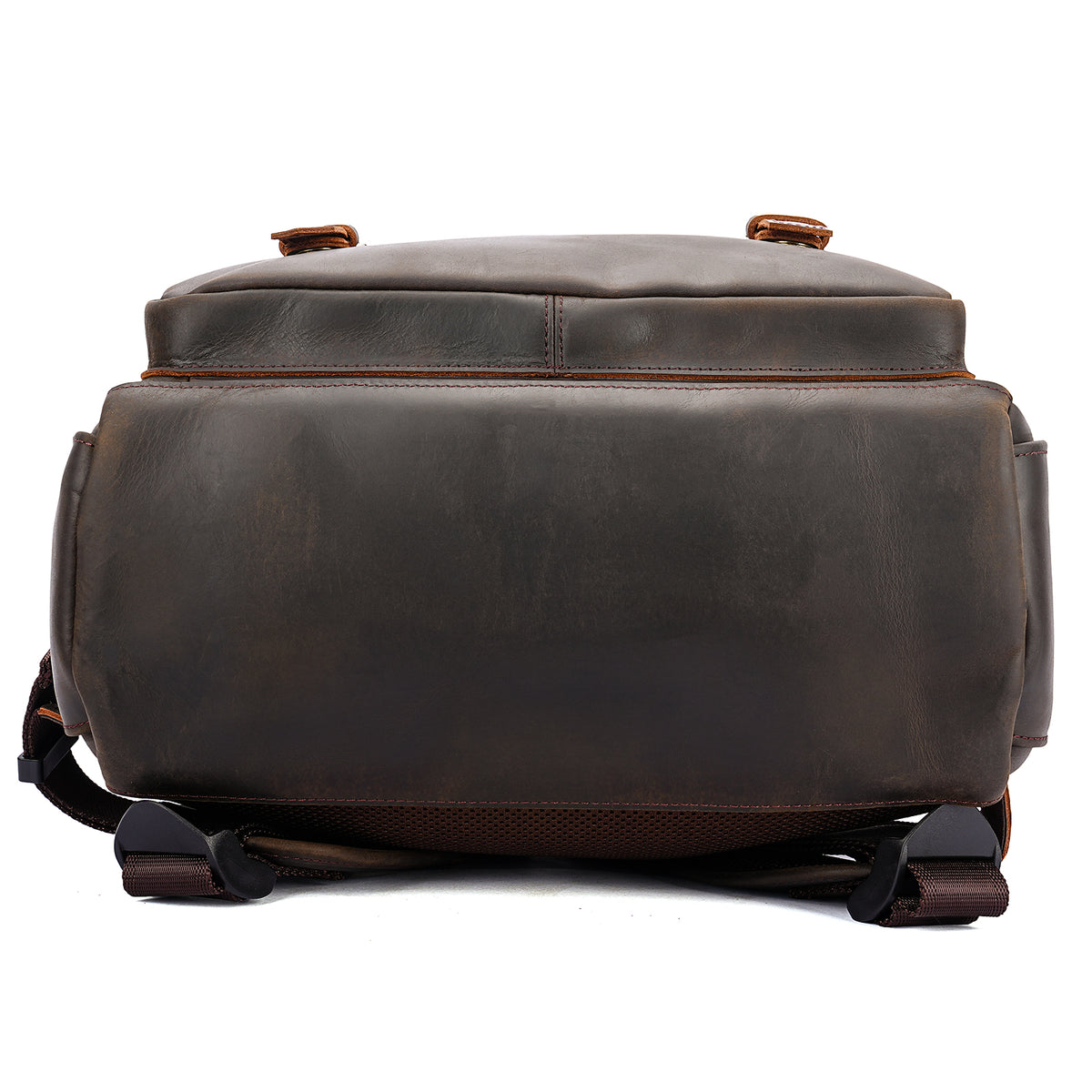 Durable Leather Business Backpack for Men reinforced bottom construction