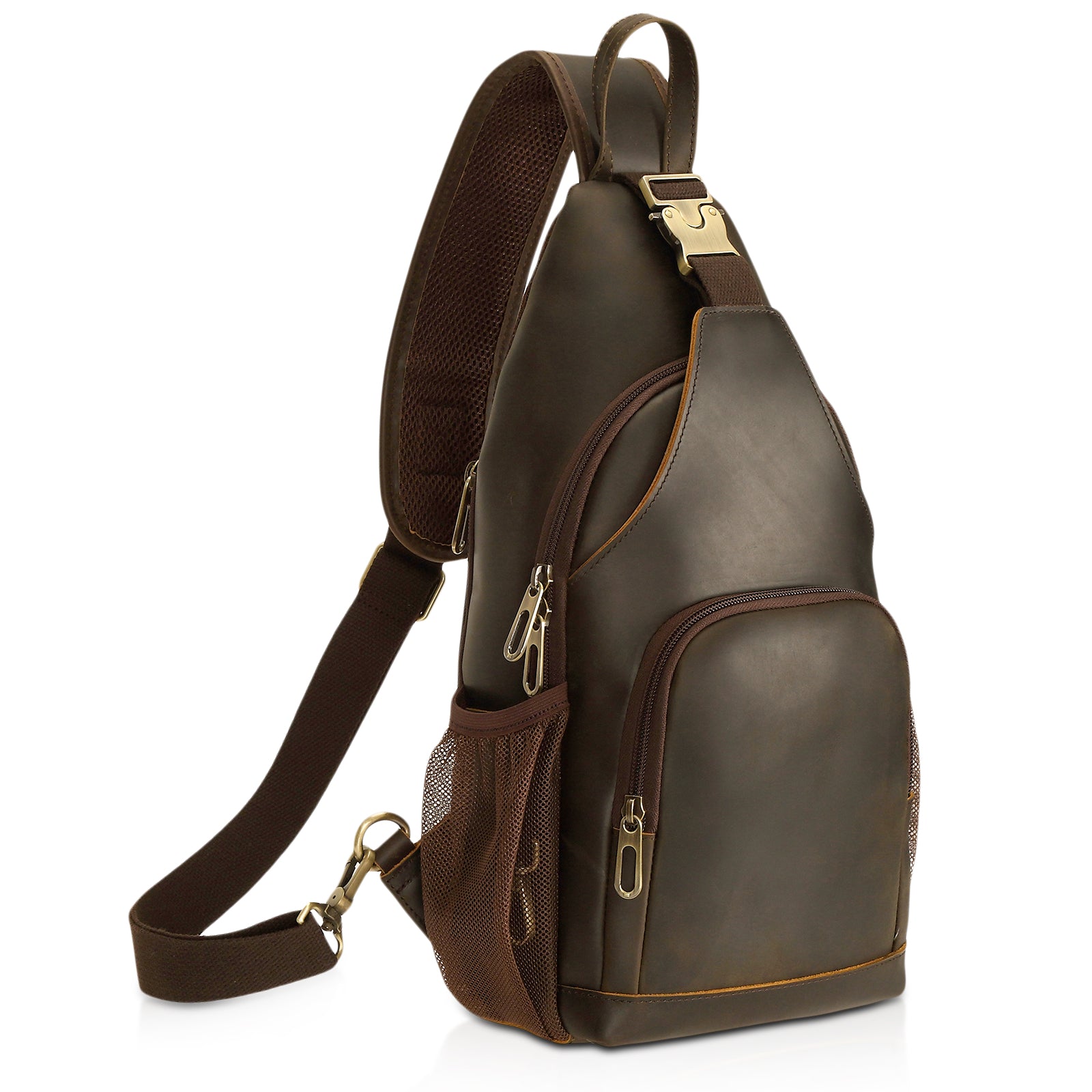 Full Grain Cowhide Anti Theft Chest Shoulder Bag