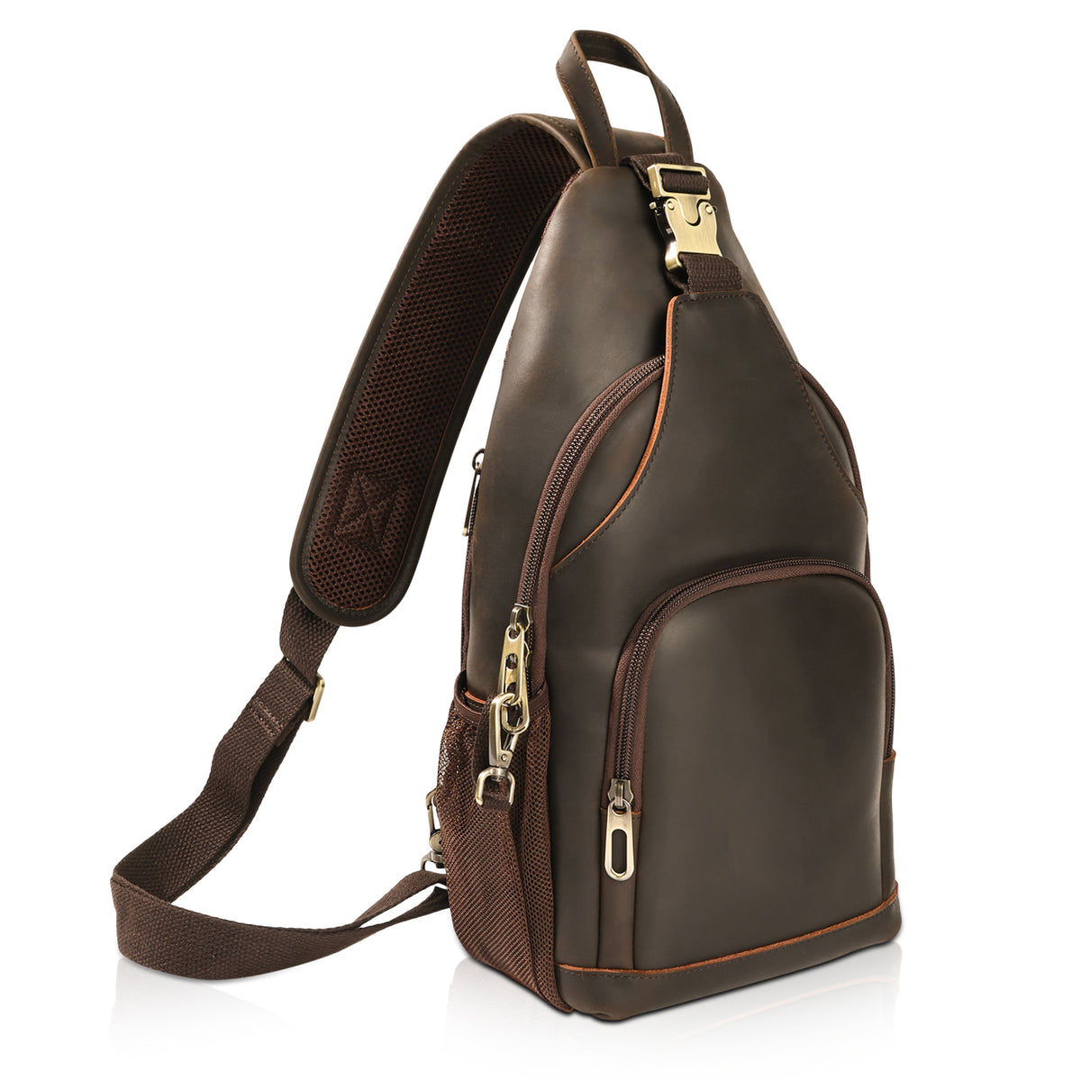 Polare Full Grain Cowhide Anti Theft Chest Shoulder Bag Vintage Sling