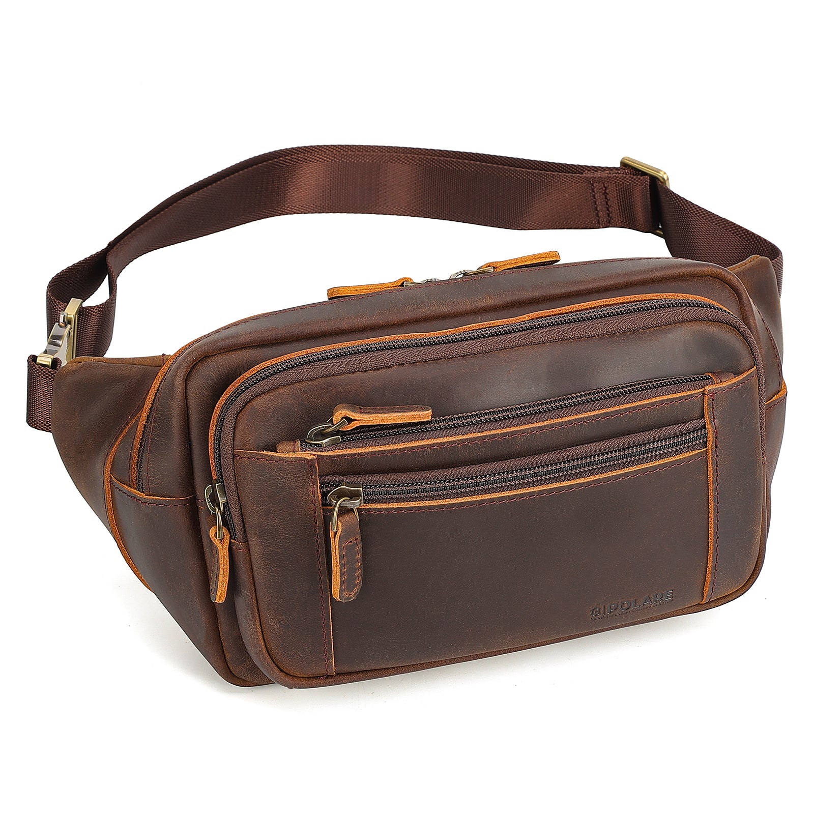 Full Grain Leather Fanny Pack/Waist Belt Bag for Men and Women