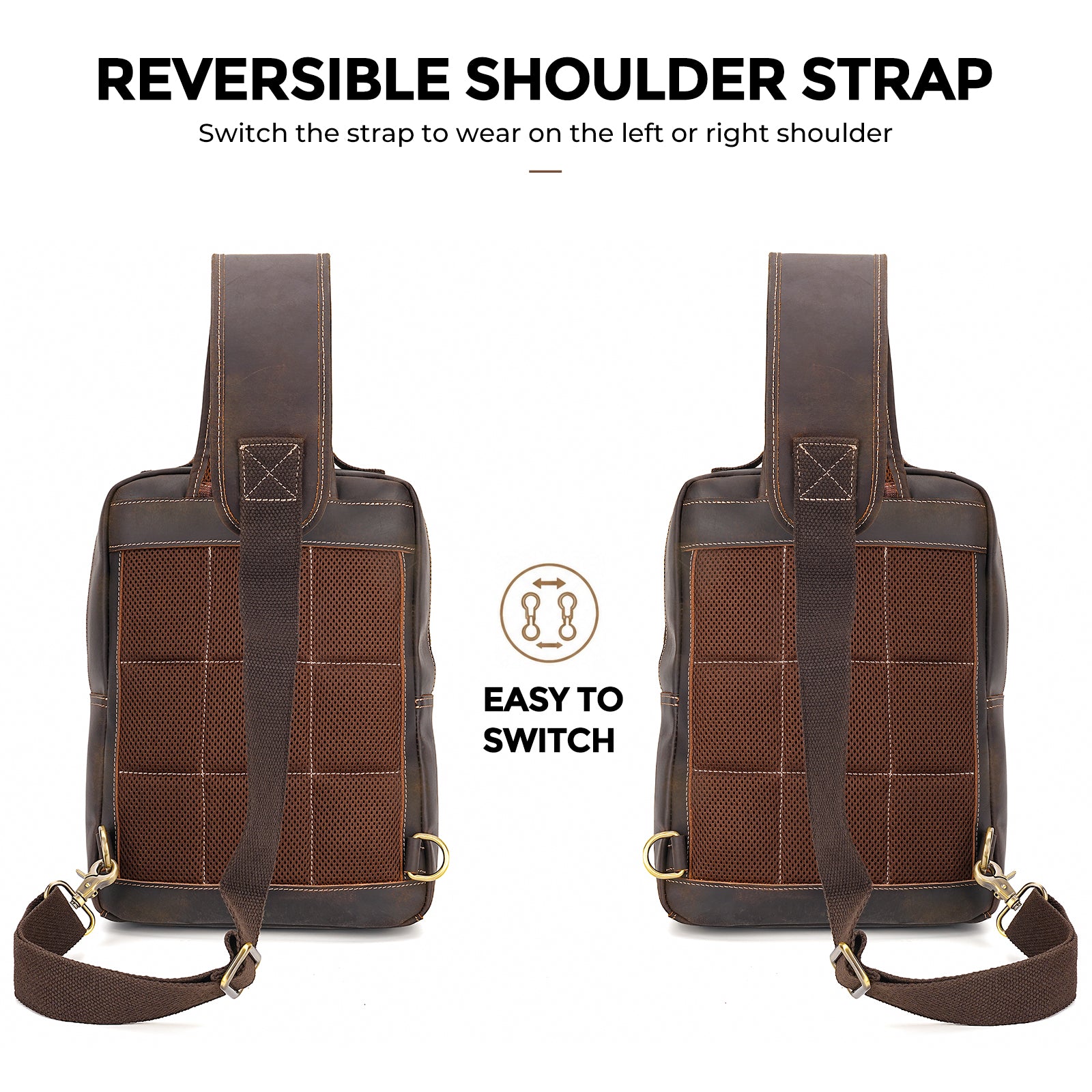 apostrophe leather sling backpack Polare Full Grain Shoulder Travel Rucksack Bag Backpack Bruno Cavalli Like a hidden zip pocket SES70MLMF / 7'0