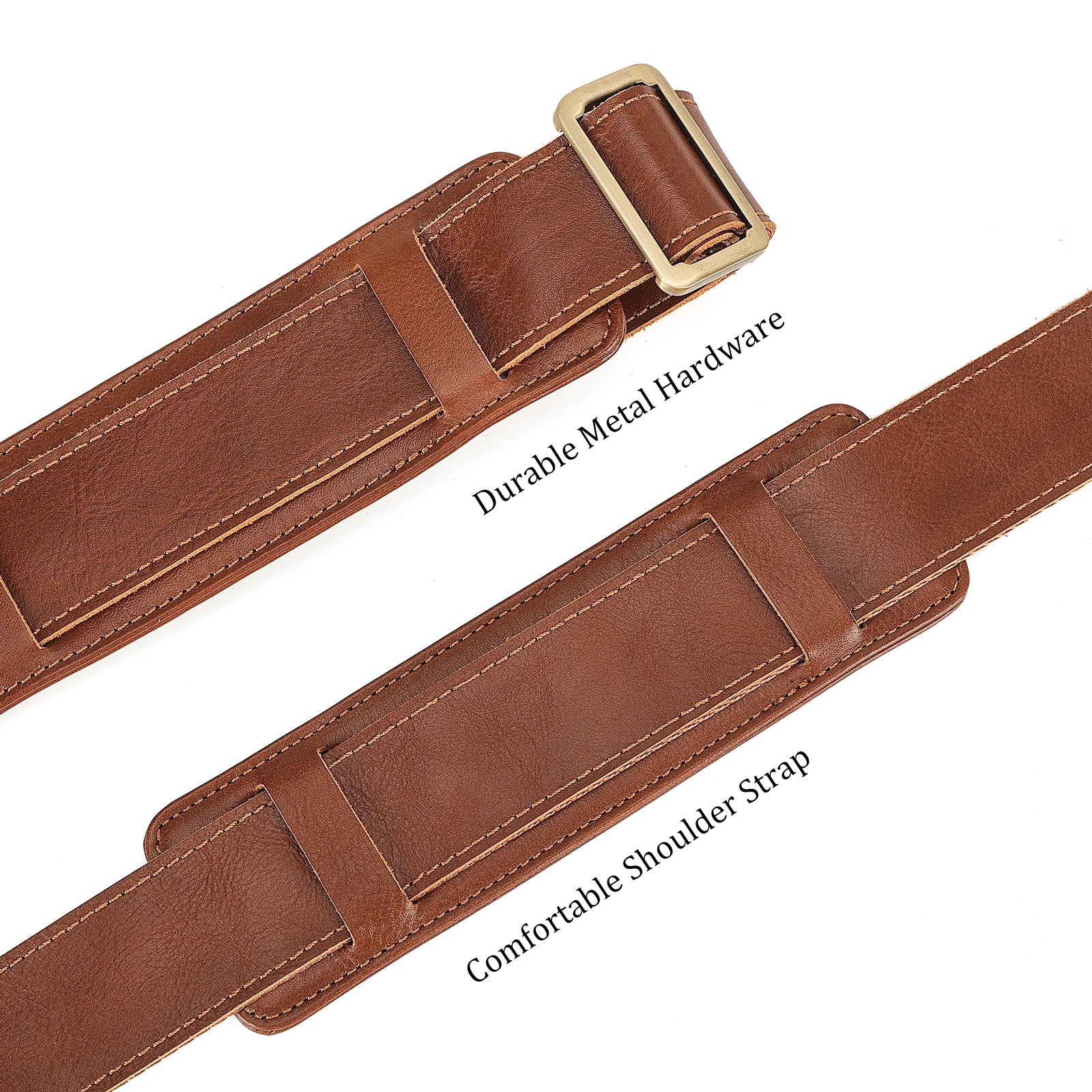Polare Full Grain Leather Adjustable Replacement Shoulder Strap with M