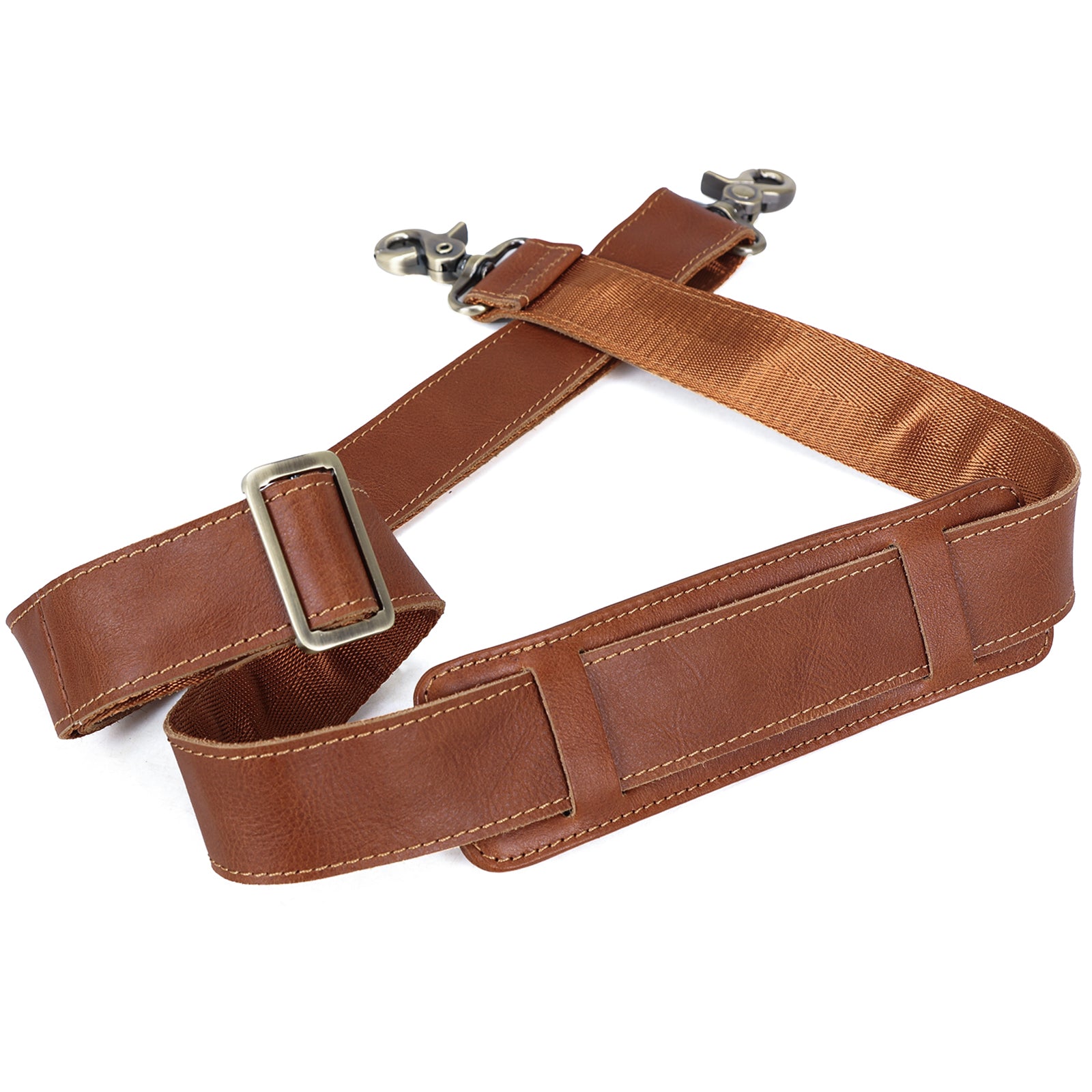Full Grain Leather Adjustable Replacement Shoulder Strap (Brown)