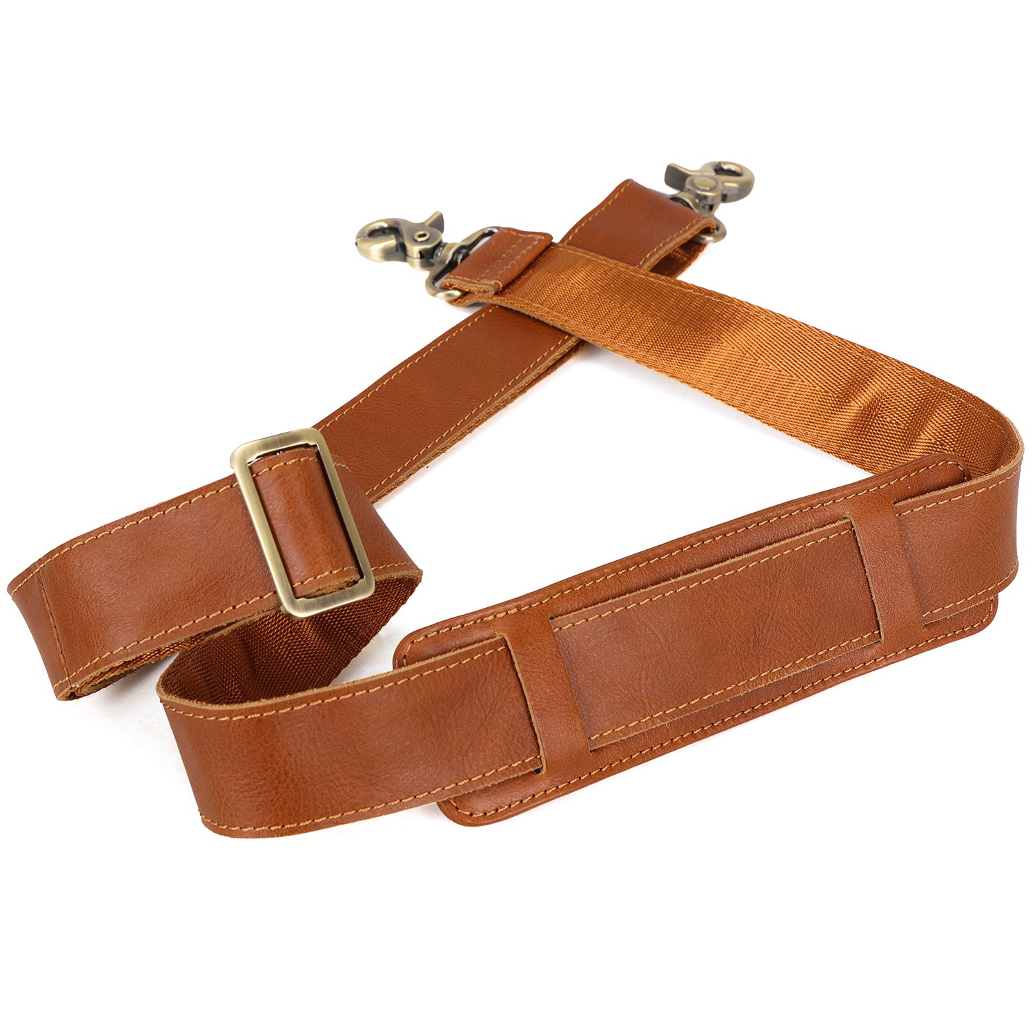 Full Grain Leather Adjustable Replacement Shoulder Strap (Brown)