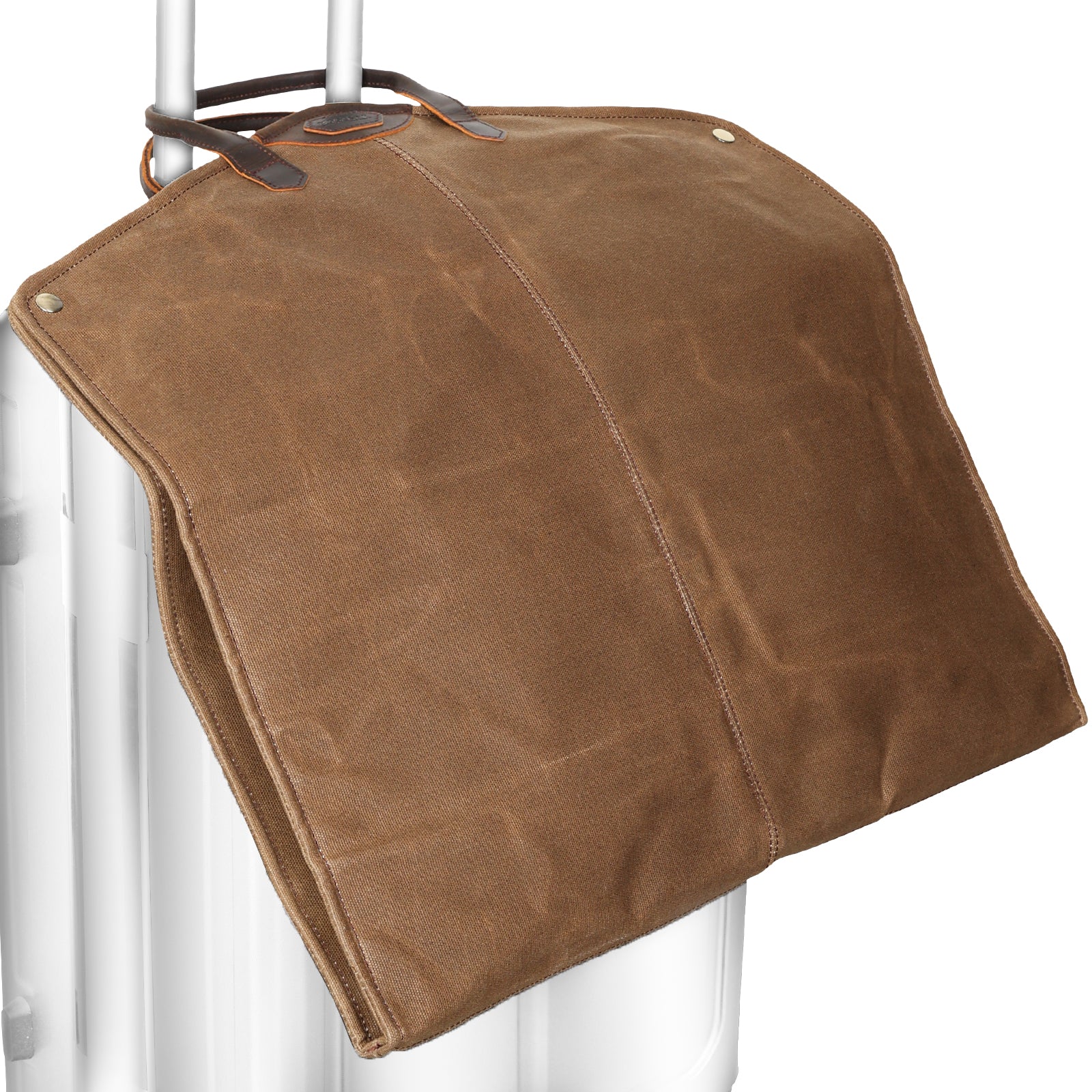 Waxed Canvas Full Grain Leather Trim Garment Bag for Travel