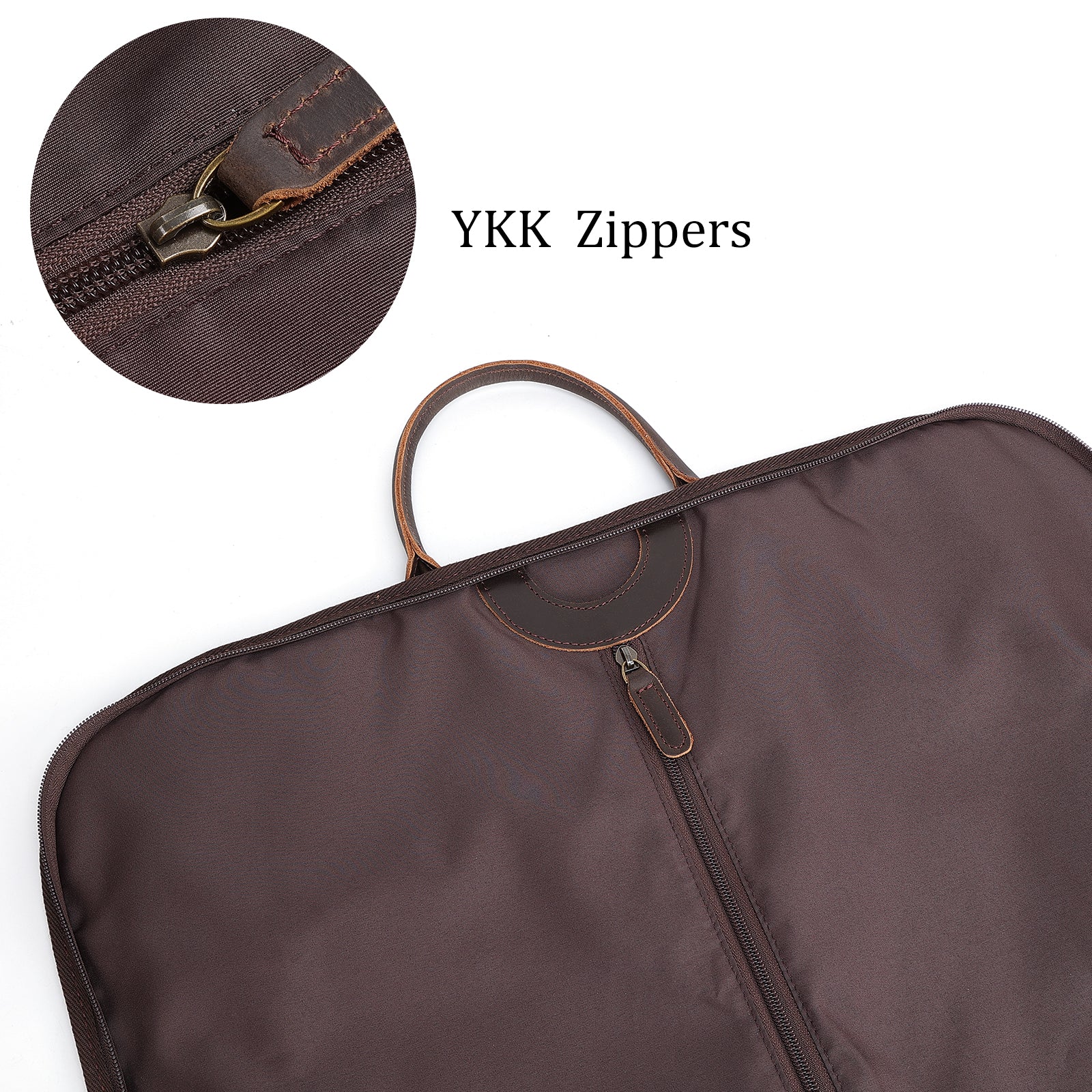 Waxed Canvas Full Grain Leather Trim Garment Carry On Bag (YKK Zippers)