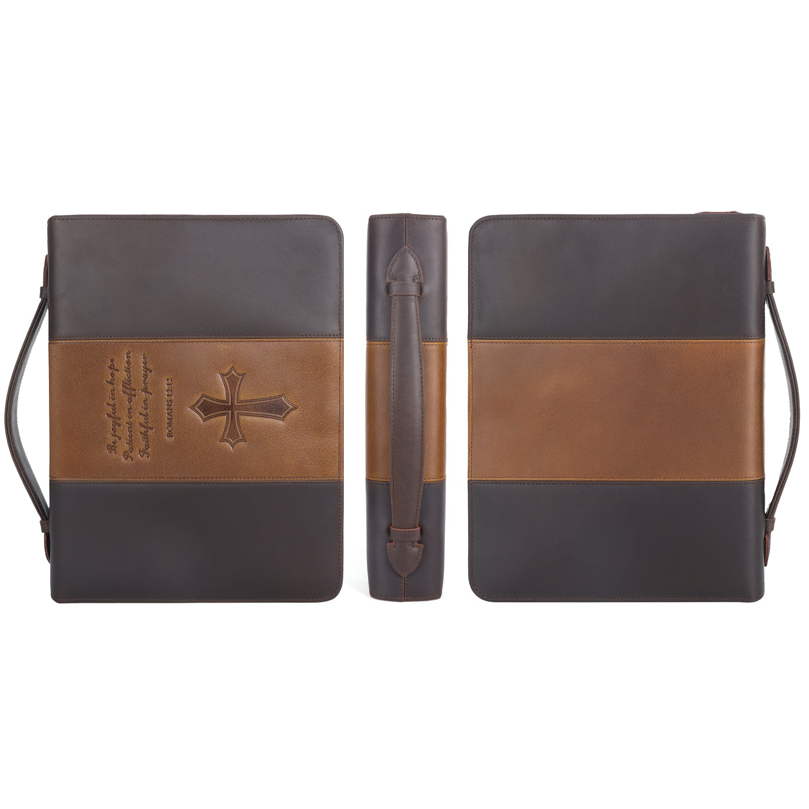 Leather Bible Case Book Protective Holder Bible Cover (Front/Back)