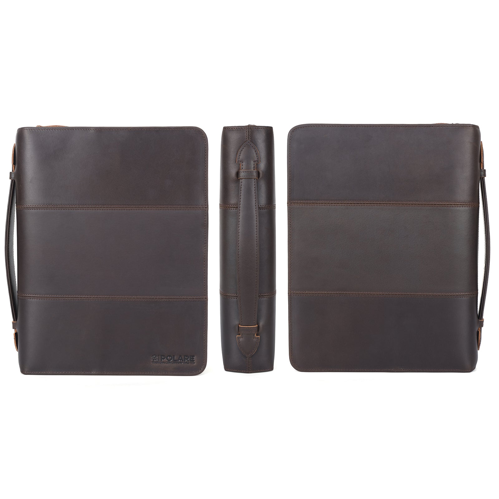 Polare Full Grain Leather Bible Case Book Protective Holder Bible Cover Church Bag Christian Religious Carrying Organizer Portfolio