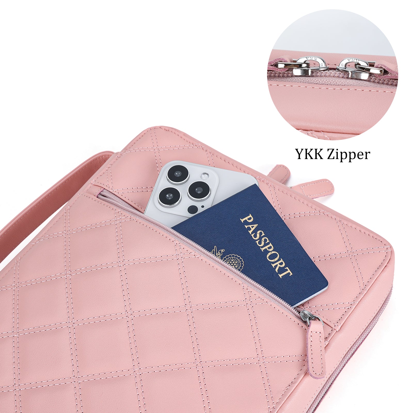 Cowhide Leather Bible Cover Church Bag for Women (YKK Zippers)