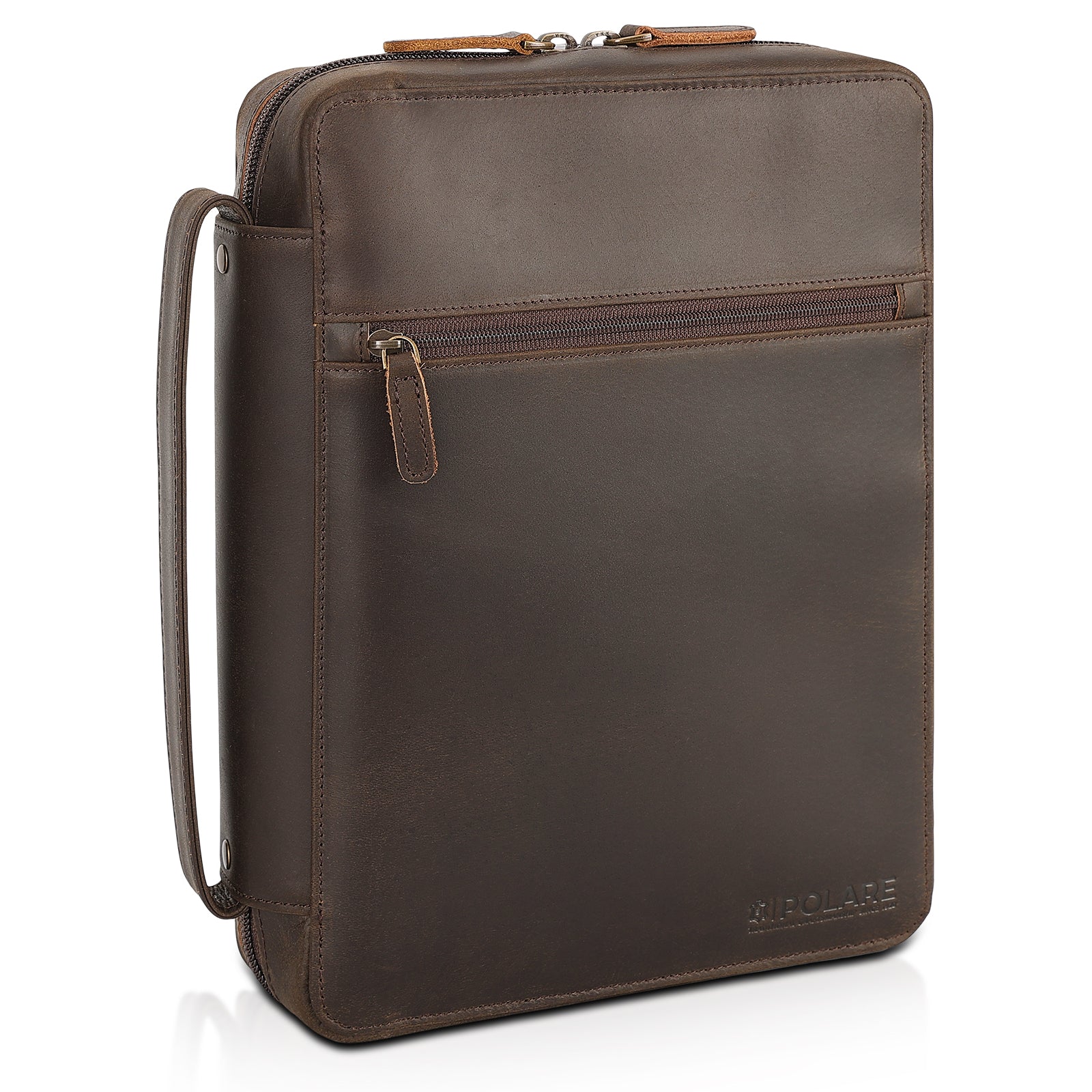 Cowhide Leather Bible Cover Church Bag Bible Protective Book Holder (Full Grain Leather Bible Cover)