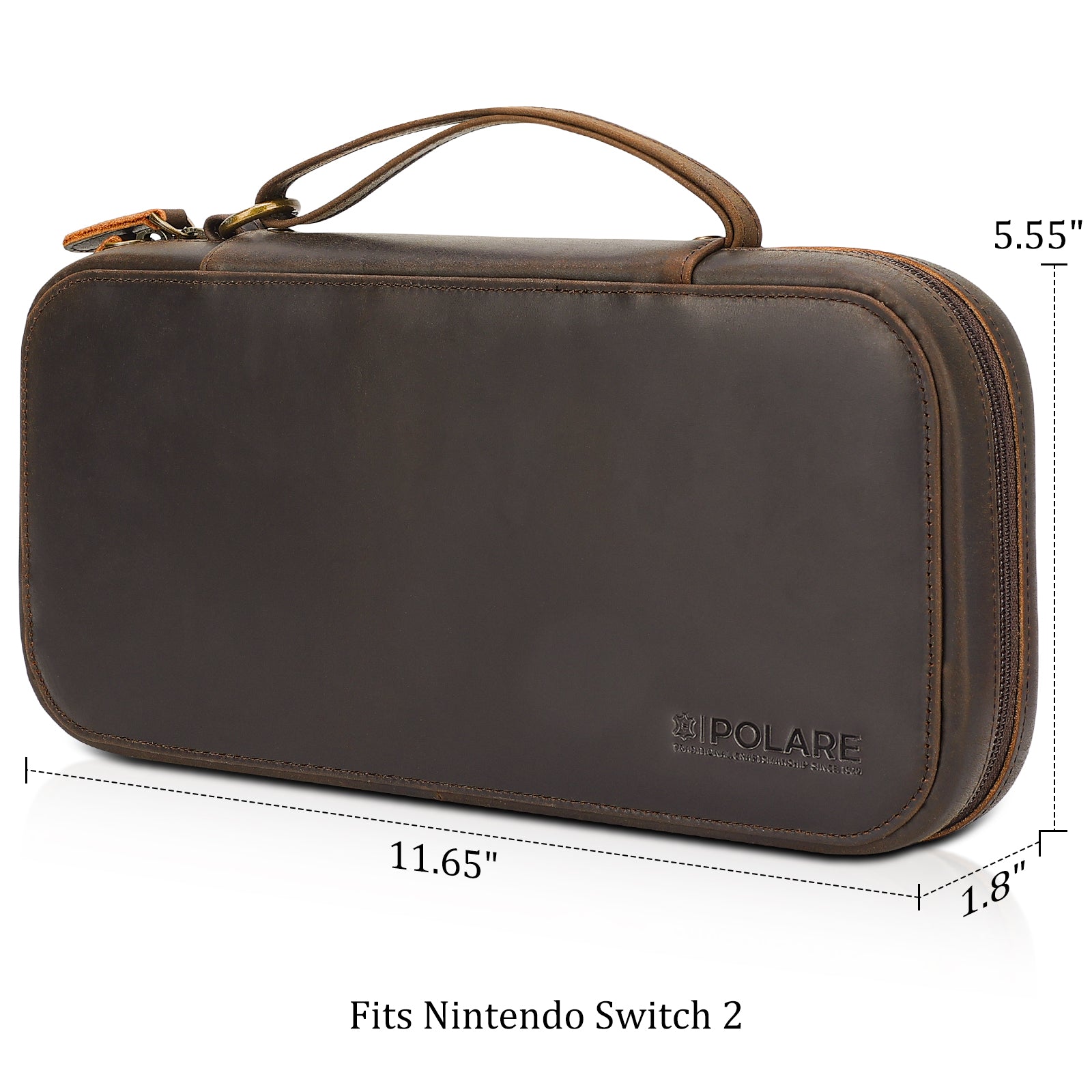 Full Grain Leather Slim Carrying Case for Nintendo Switch 2 (Dimension)
