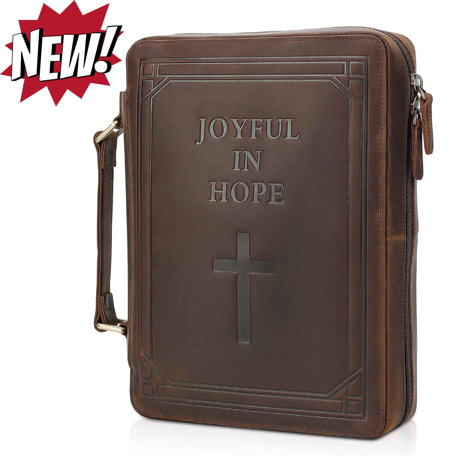 Full Grain Leather Bible Cover Church Bag