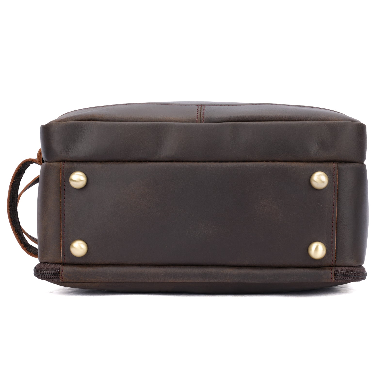 Full Grain Leather Toiletry Bag for Men, Portable Travel Dopp Kit Airport Kit