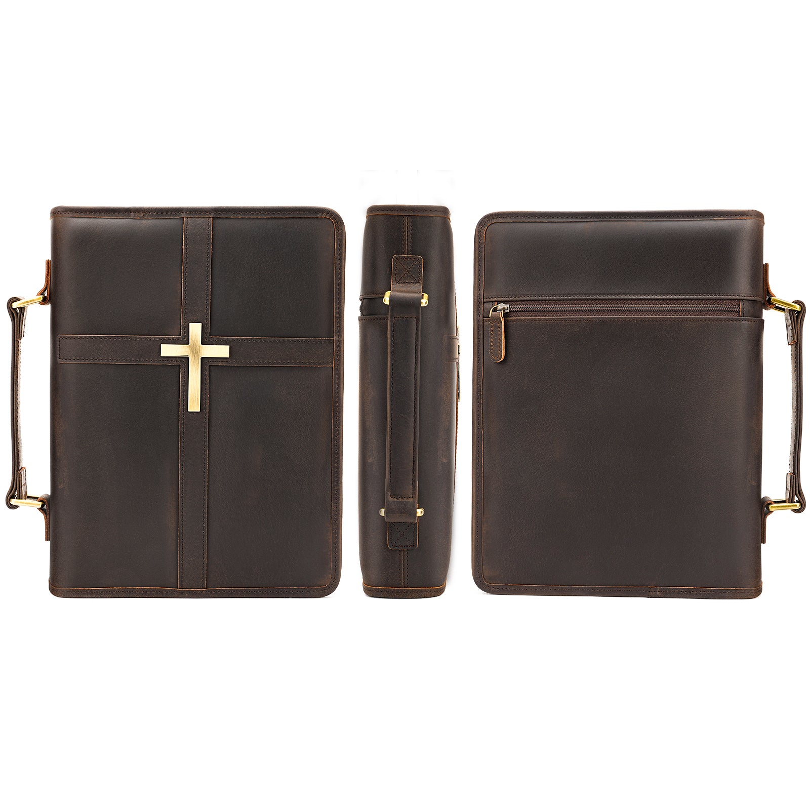 Leather Bible Cover with Cross premium leather craftsmanship