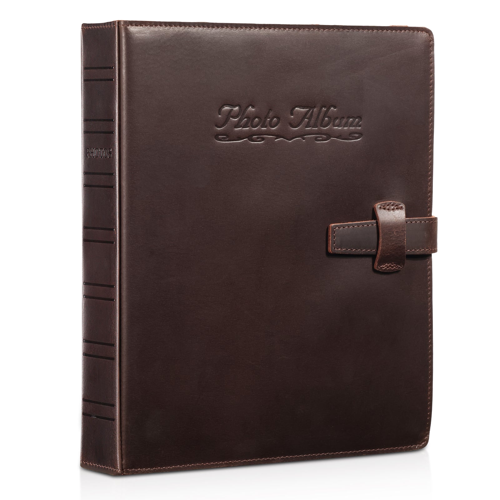 Full Grain Leather Photo Album 4x6 200 Photos with 20 Writing Papers