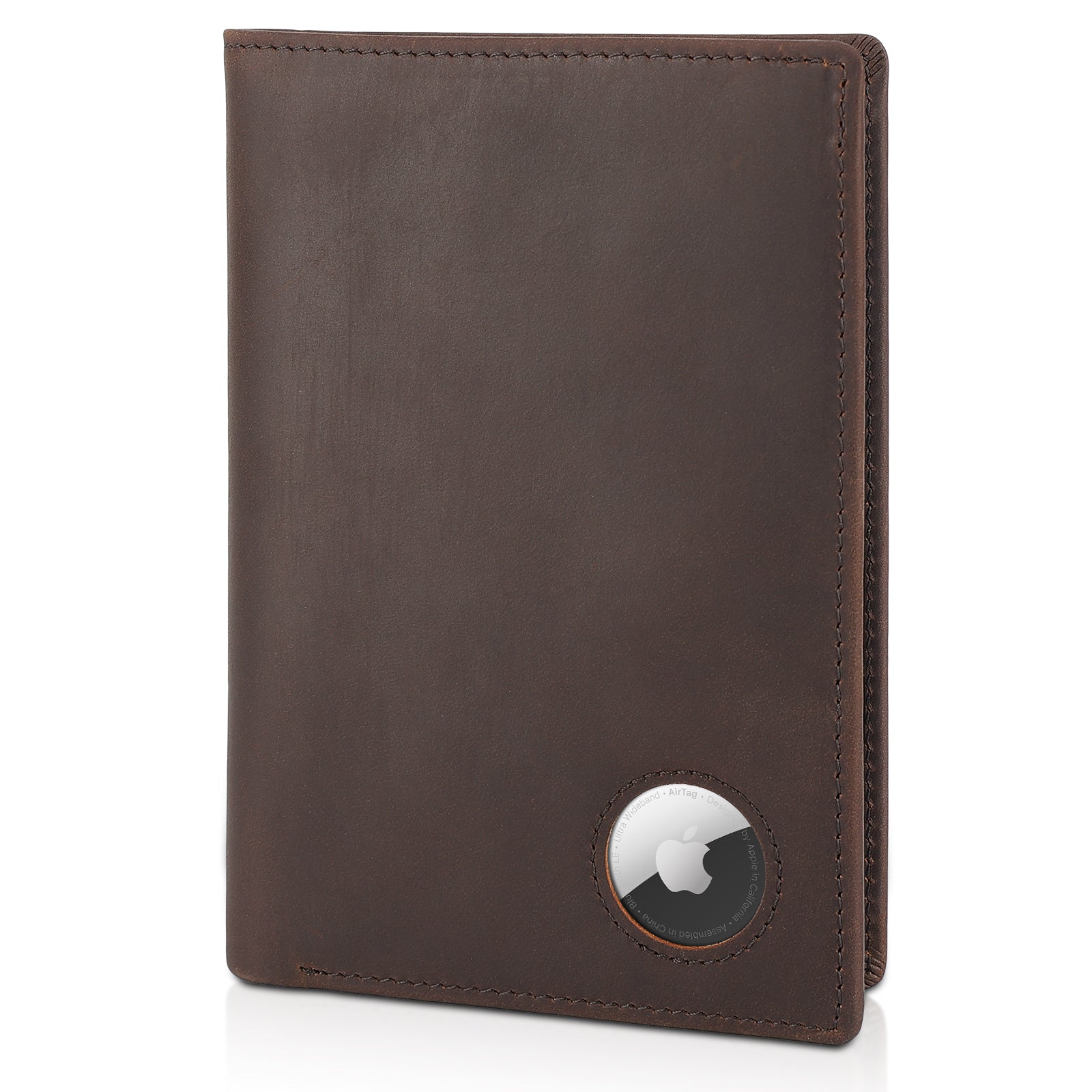RFID Blocking Leather Passport Holder with  AirTag Slot