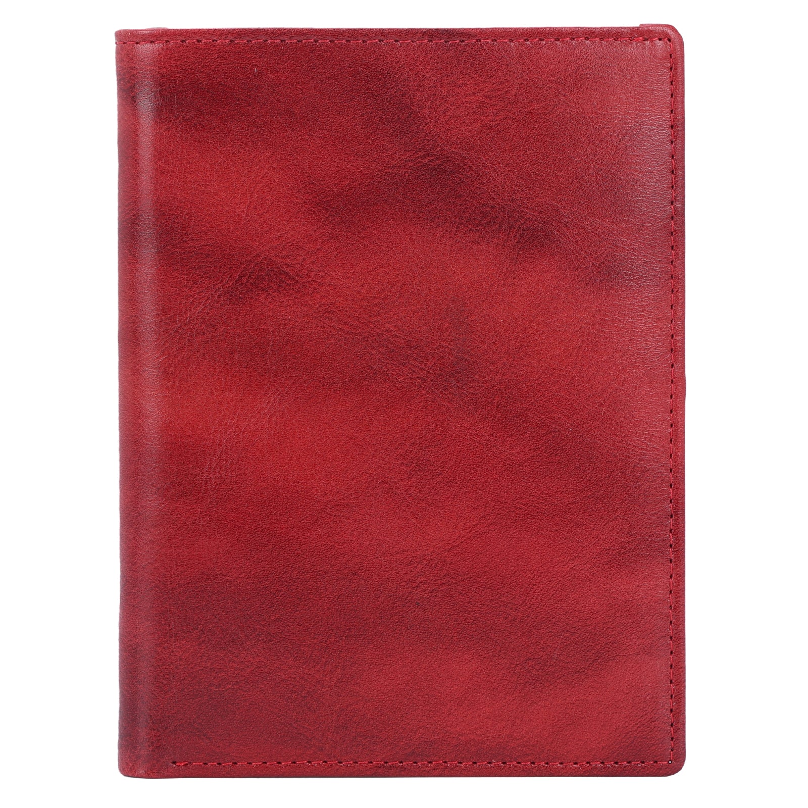 Polare RFID Blocking Leather Passport Holder Travel Bifold Wallet (Red)