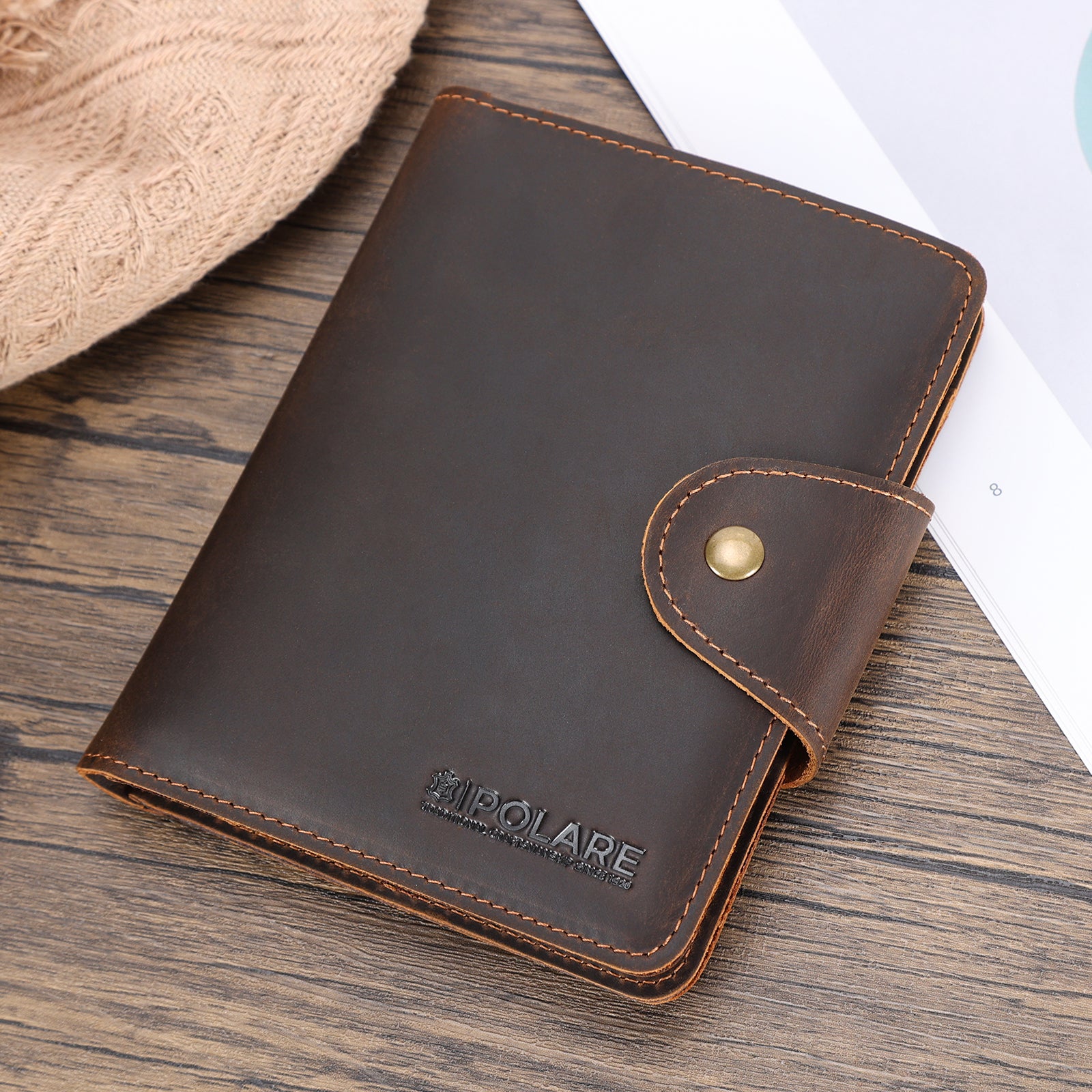 Full Grain Leather Slim and Soft RFID Blocking Passport Wallet (Scenario Shows)