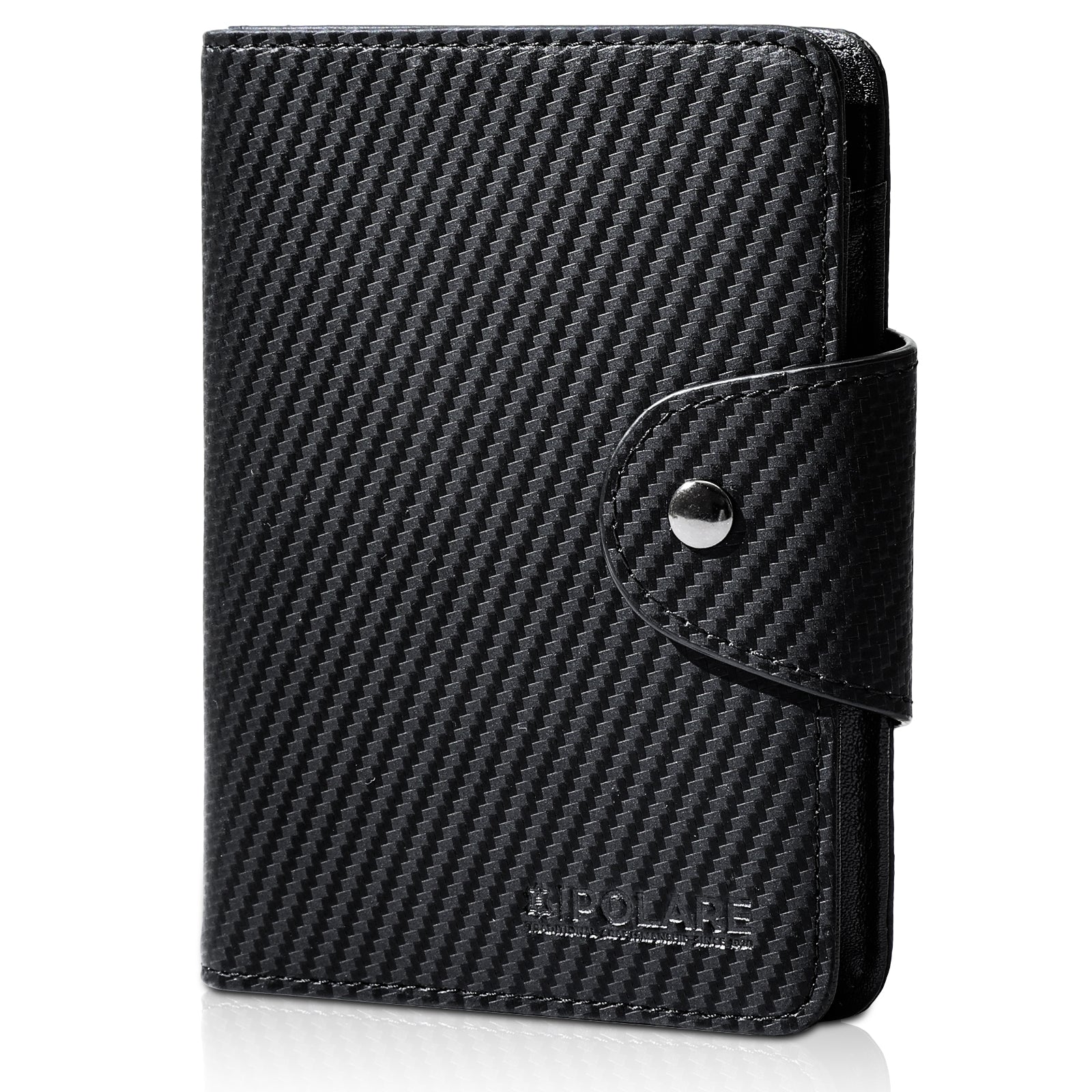 Polare Full Grain Leather Slim and Soft RFID Blocking Passport Wallet (Carbon Black)