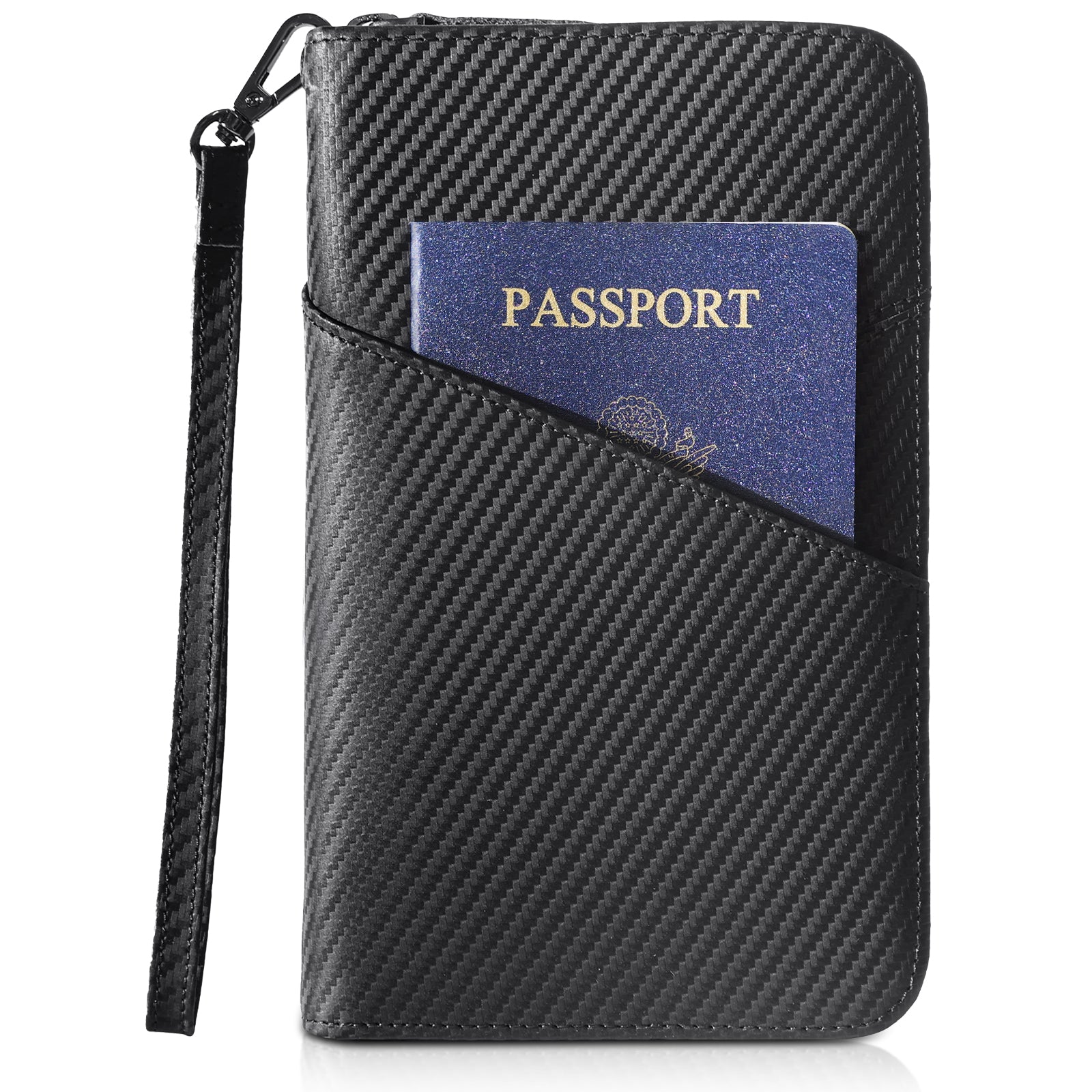 Polare Full Grain Leather Travel Passport Holder with YKK Zipper Pocket Snap Passports Cover RFID Blocking Passport Wallet Holders 2 Passports