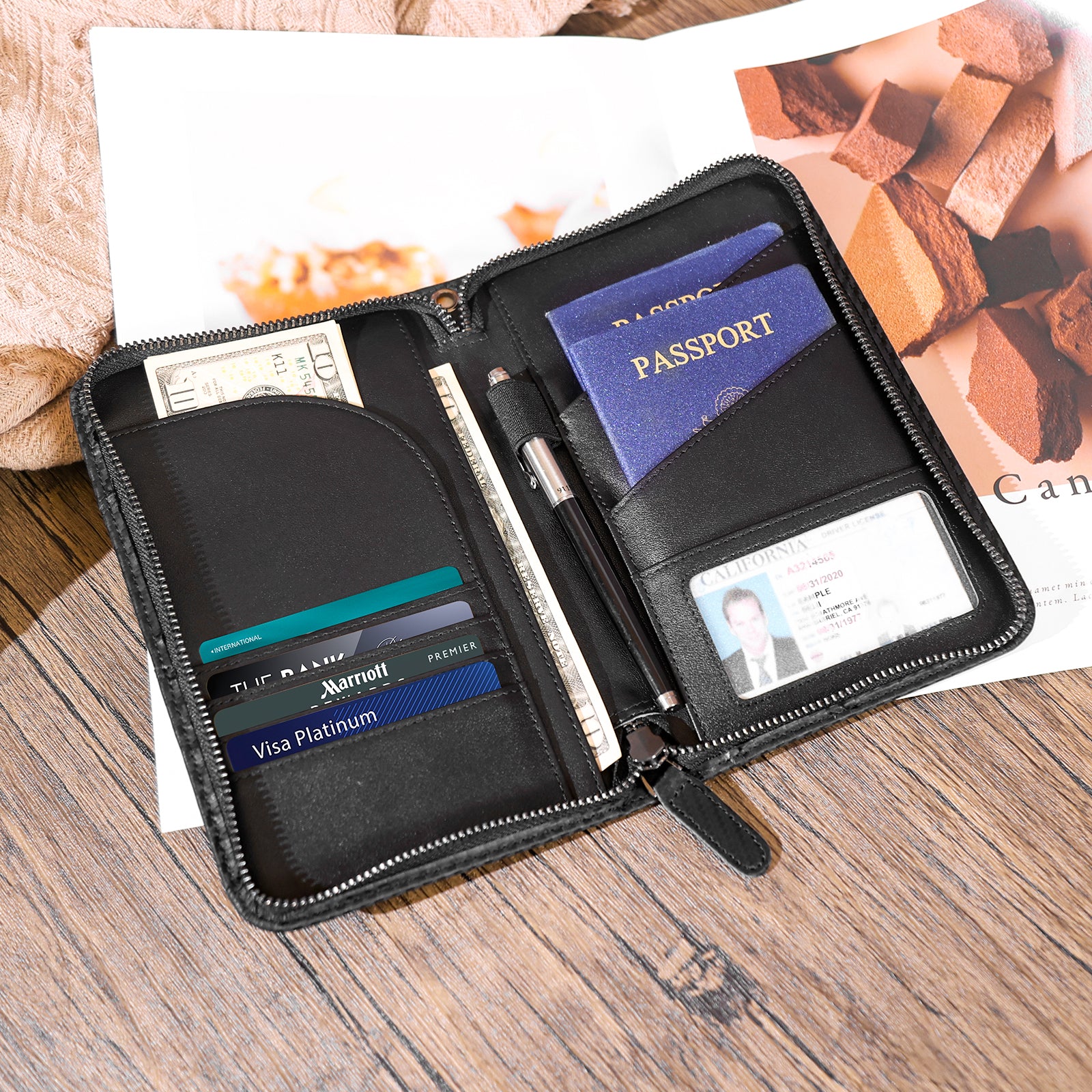 Passport Holder Passport Cover Leather ID Case Travel Passport