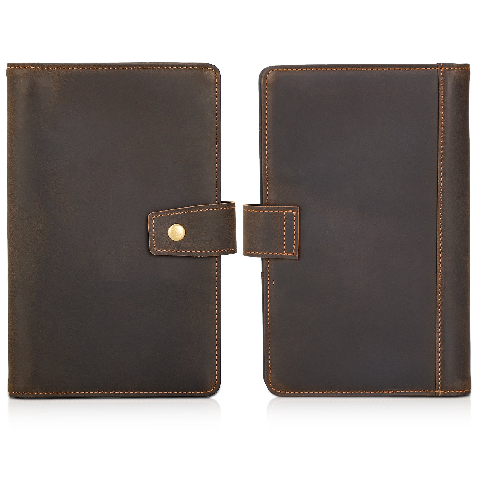 Full Grain Leather Passport Holder Family Travel Document Organizer (Front/Back)