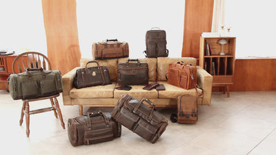 Men's Genuine Leather Handbag American Style Vintage Luggage Bag