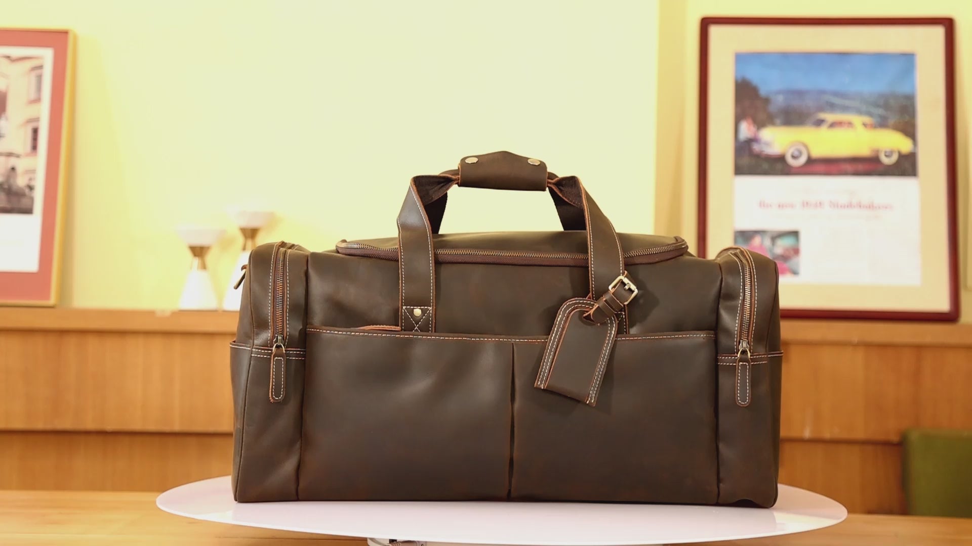 leather weekend bag