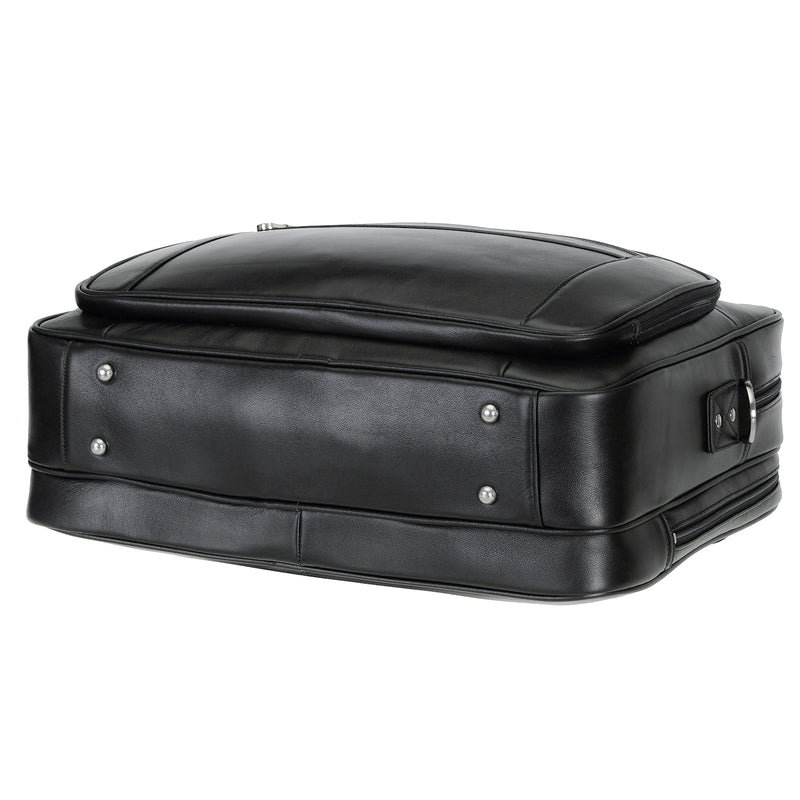 Polare 17" Full Grain Leather Briefcase Business Travel Laptop (Bottom)