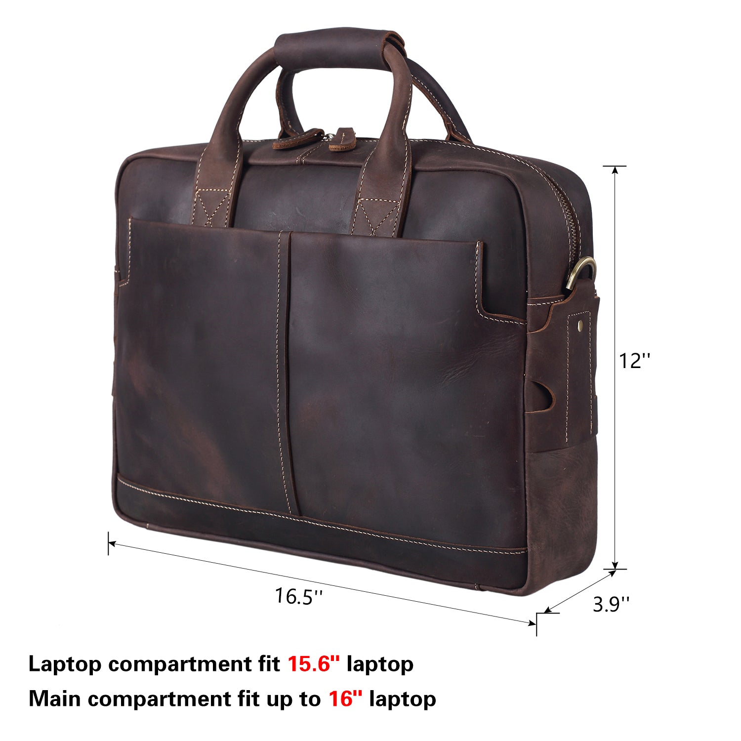 Men's Genuine Leather Handbags Laptop Bag Business Travel