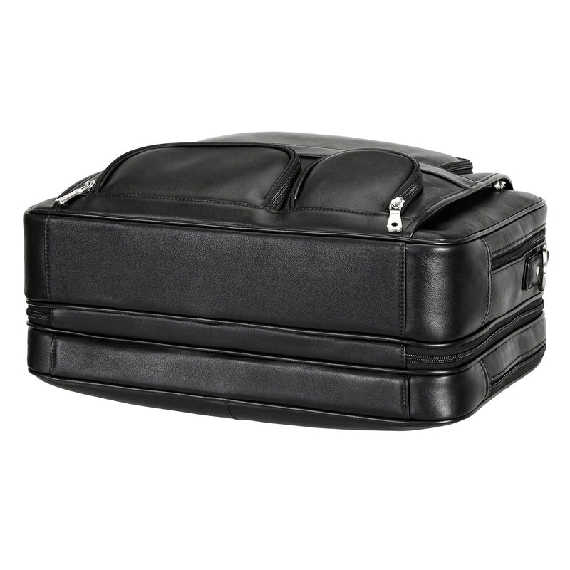 Polare 17'' Real Leather Laptop Carry On Overnight Bag Business Briefcase (Bottom)