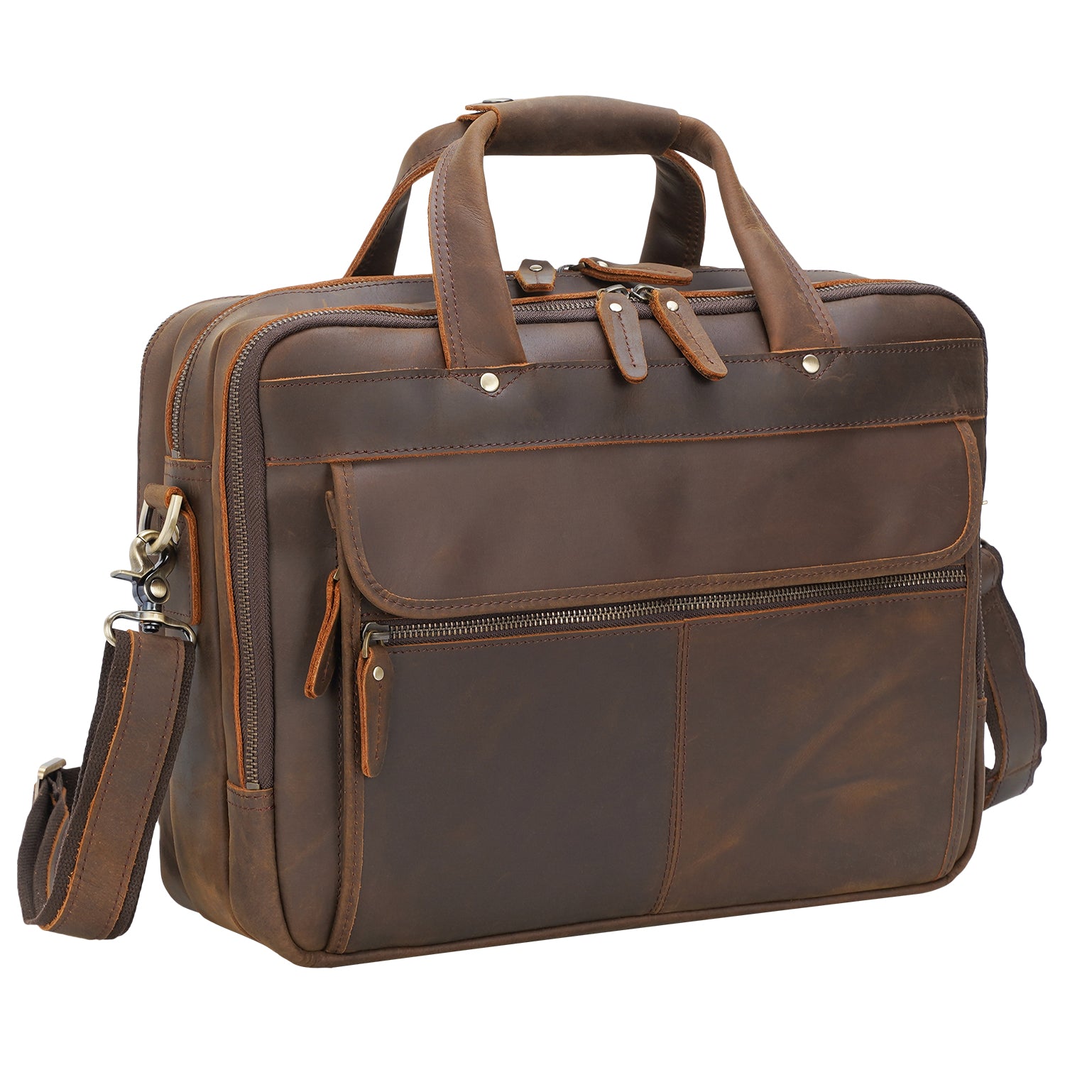 Polare 15.7" Full Grain Italian Leather Laptop Business Briefcase