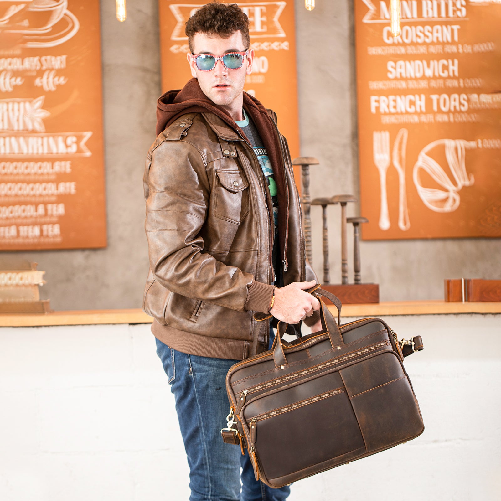 Men's Leather Laptop Bags: Full-grain & Handmade