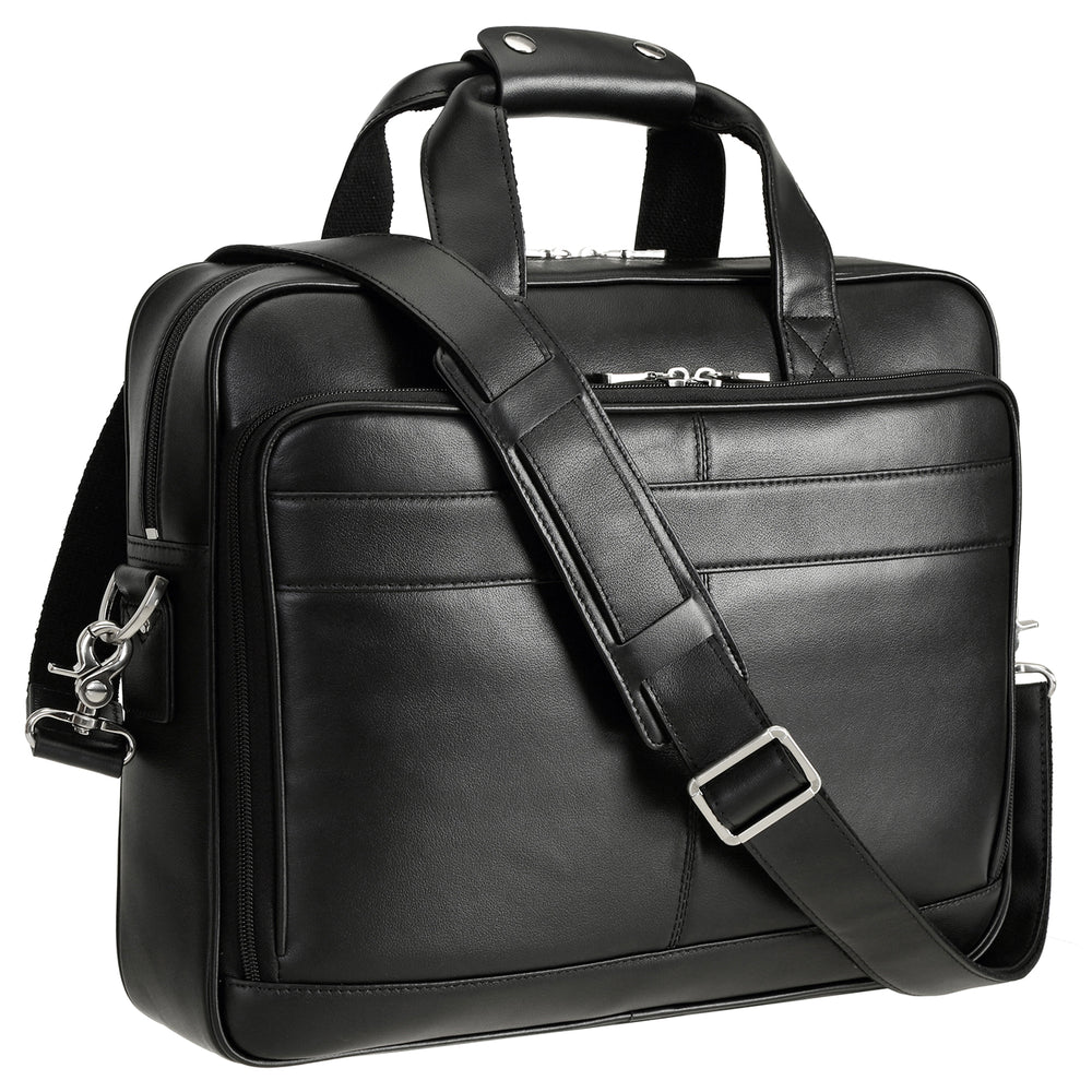 Polare Full Grain Leather 16.5'' Laptop Bag Briefcase for Men Business