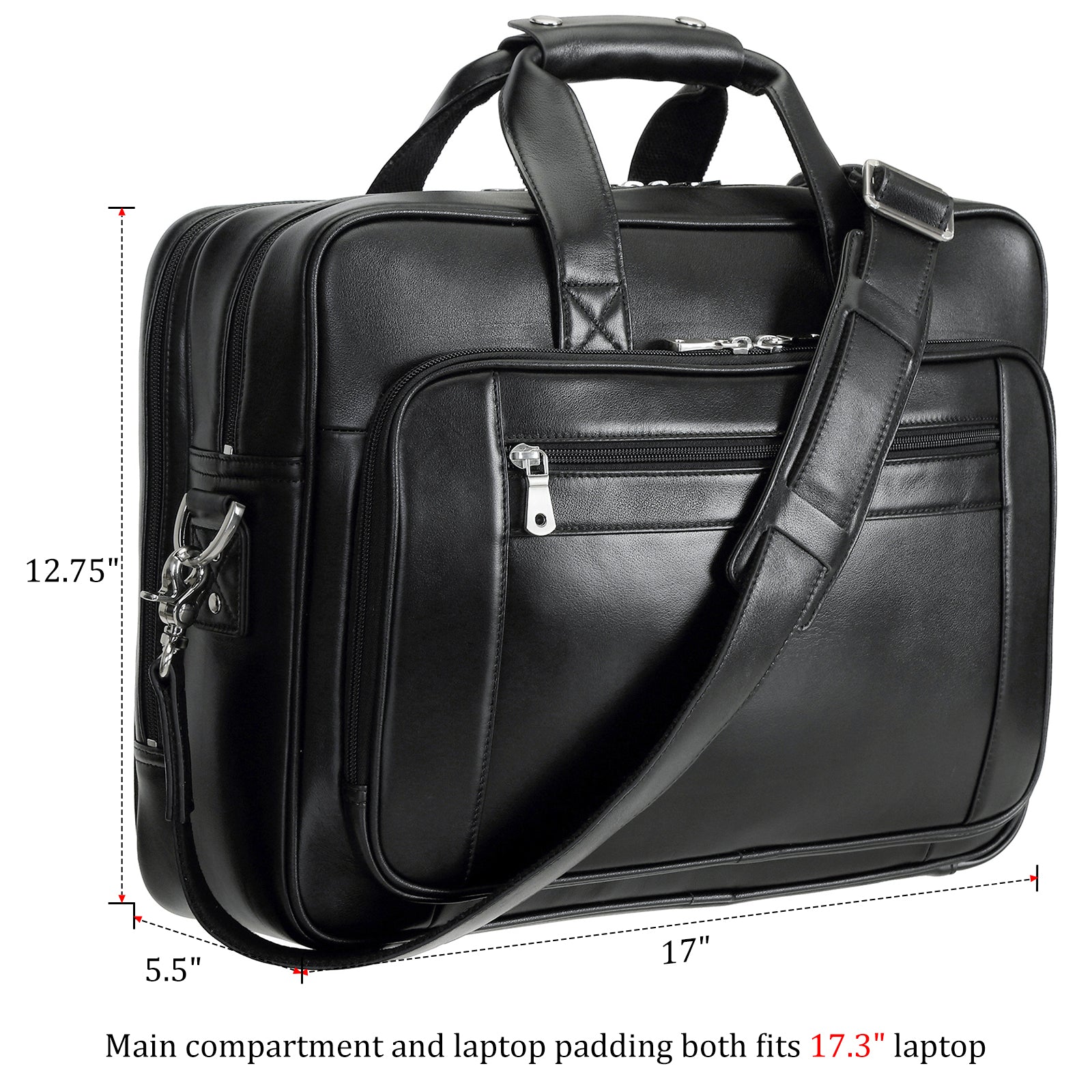 Samsonite Black Napa Work Travel Business Leather Briefcase