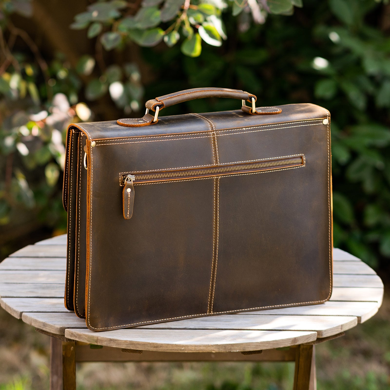 Polare 16 Full Grain Leather Messenger Bag Laptop Briefcase Bag Work