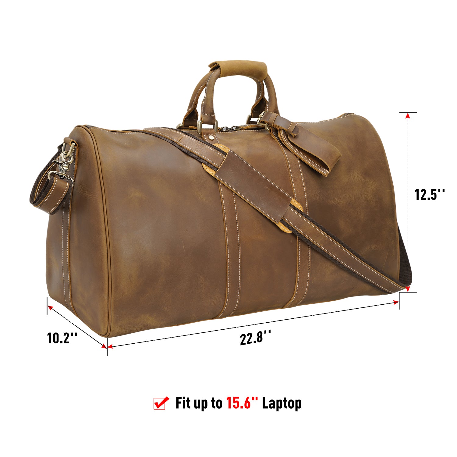 Full-Grain Leather Duffle, No. 1 Grip Travel Bag - USA Made