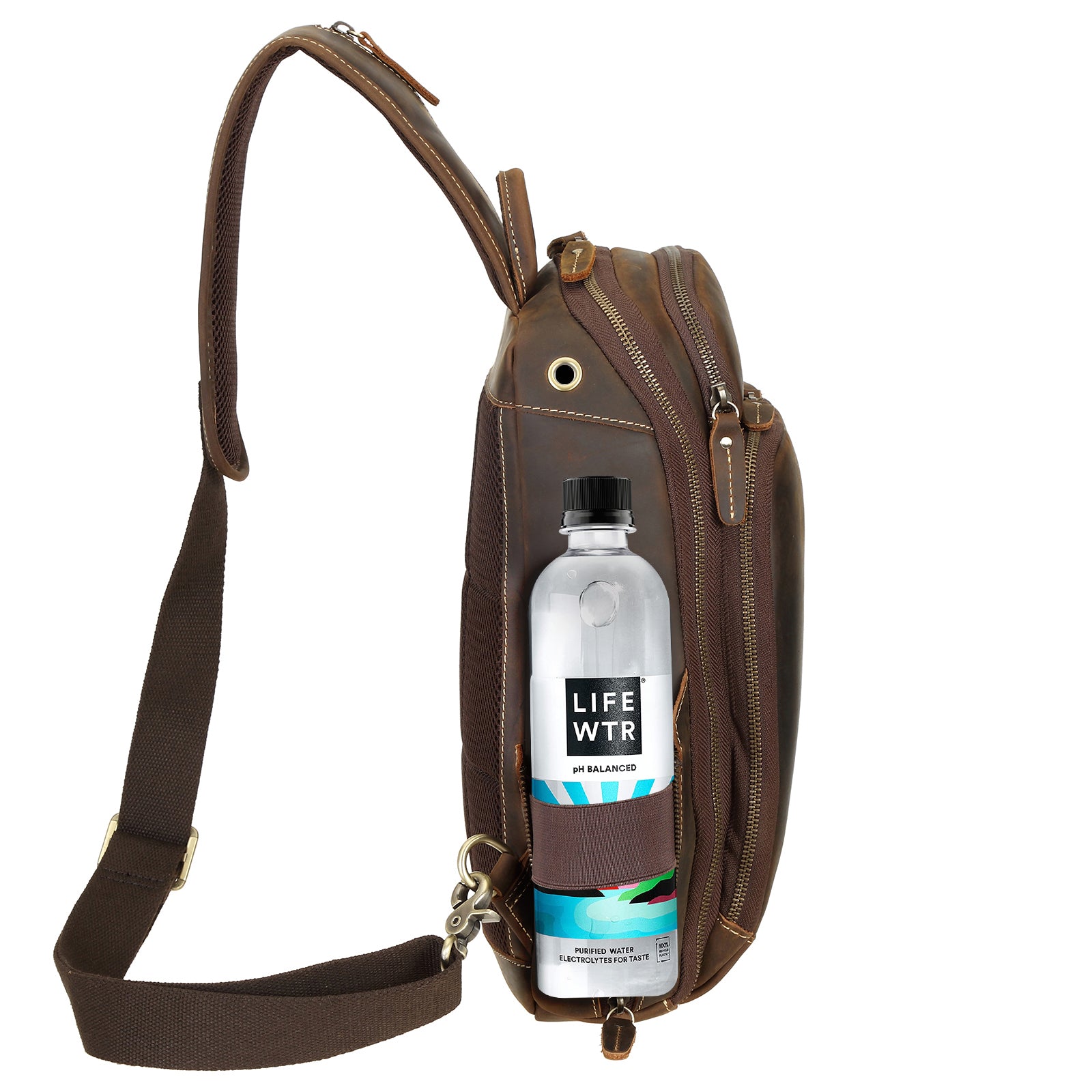 Polare Modern Style Sling Shoulder Bag Men’s Travel/Hiking Daypack (Profile)