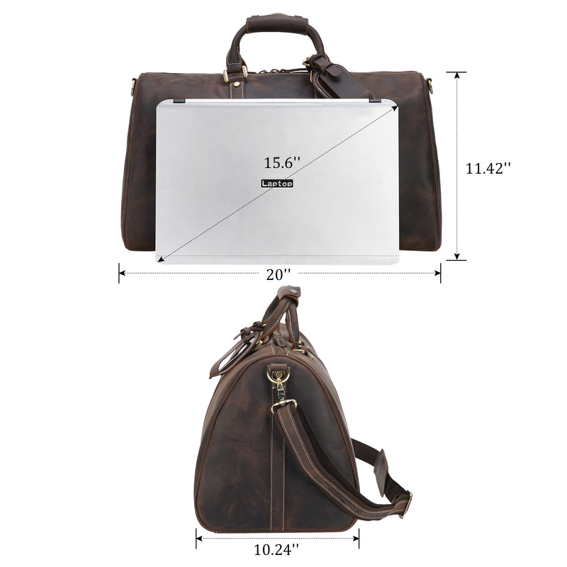 Polare 20" Ambassador Style Retro Weekender Bag (Dimension)