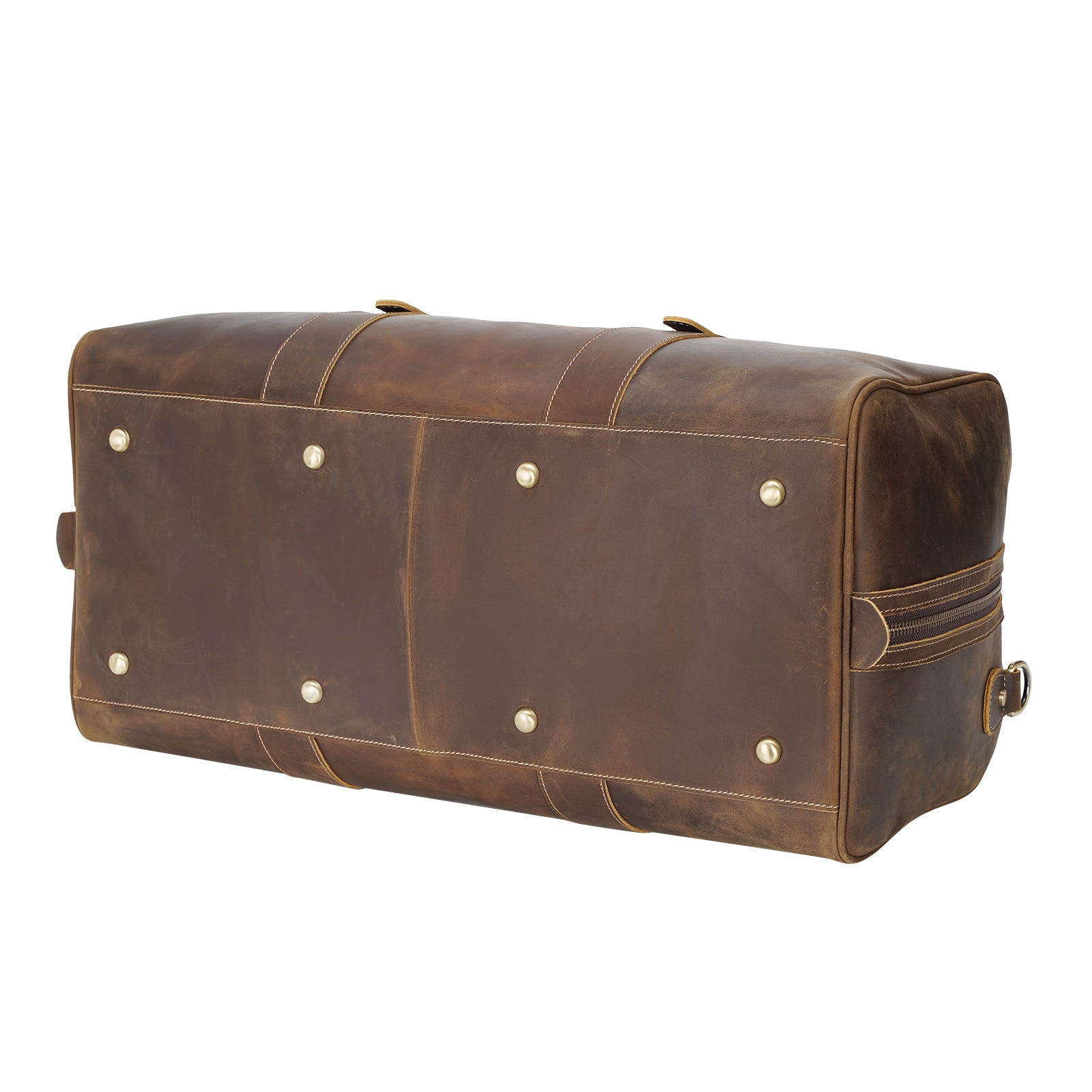 Polare 23" Full Grain Leather Weekender Travel Overnight Luggage Duffel Bag For Men