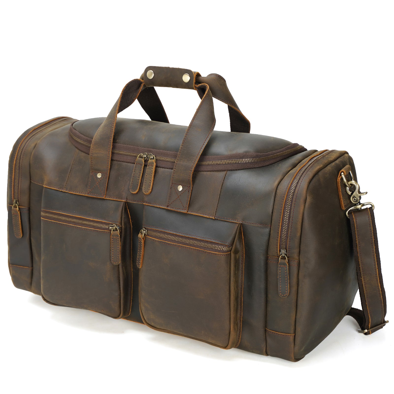 Polare 23" Full Grain Cowhide Leather Travel Duffle Bag