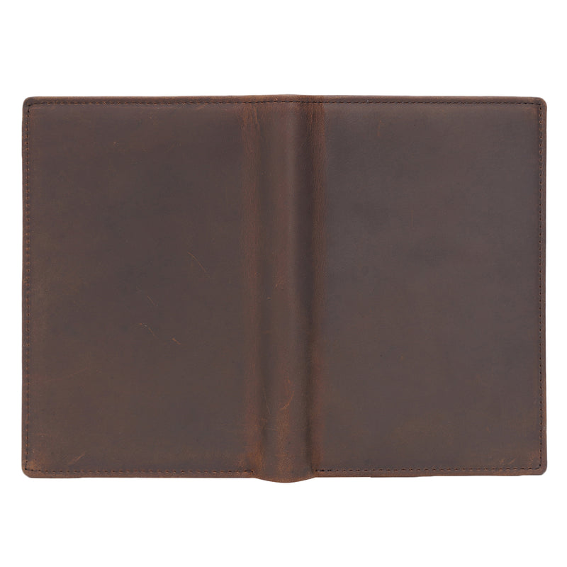 Polare Functional RFID Blocking Leather Passport Holder Travel Bifold Wallet For Men